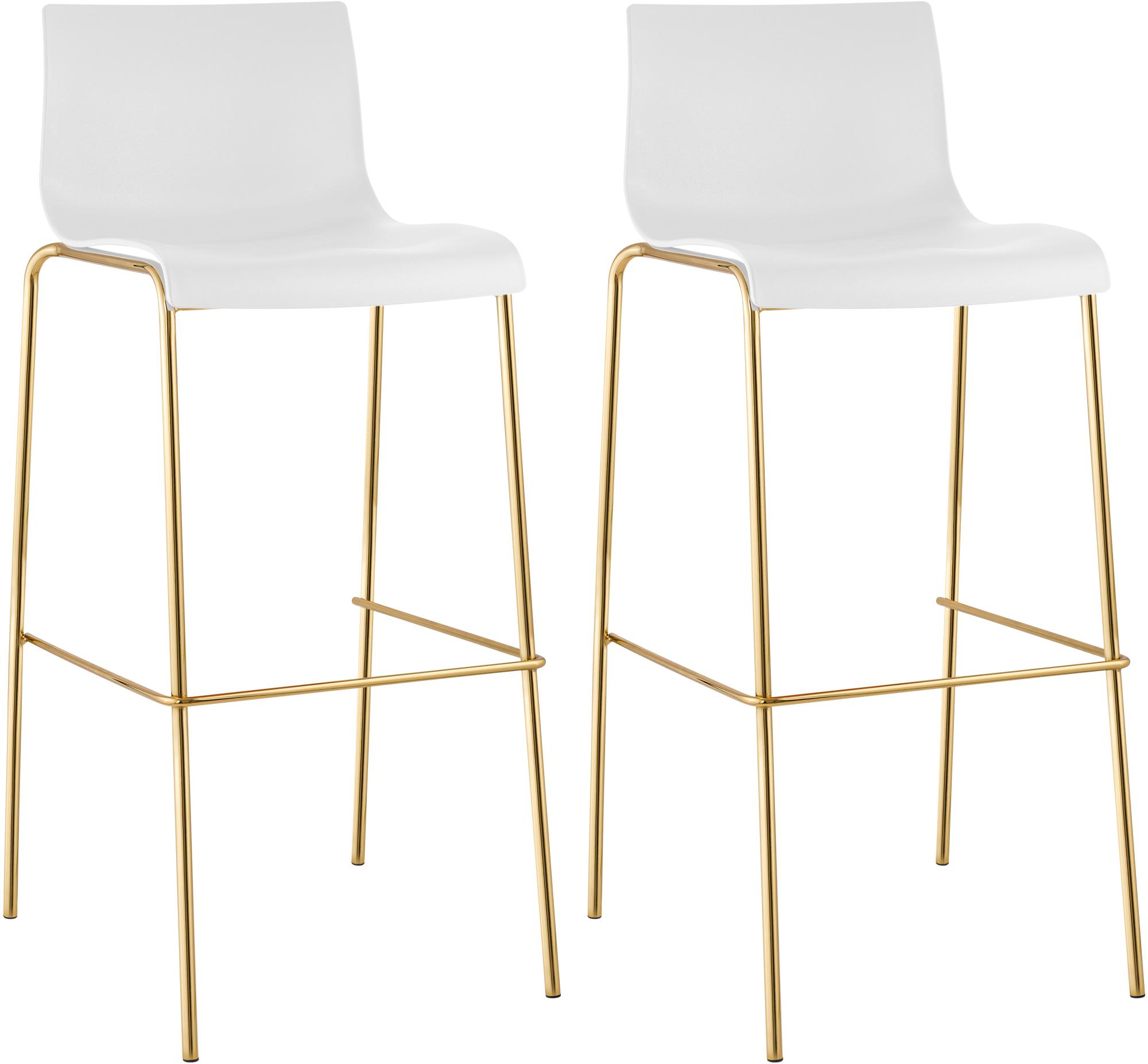 2-pack barstolar Hover i plast med fyrbensställ i guld