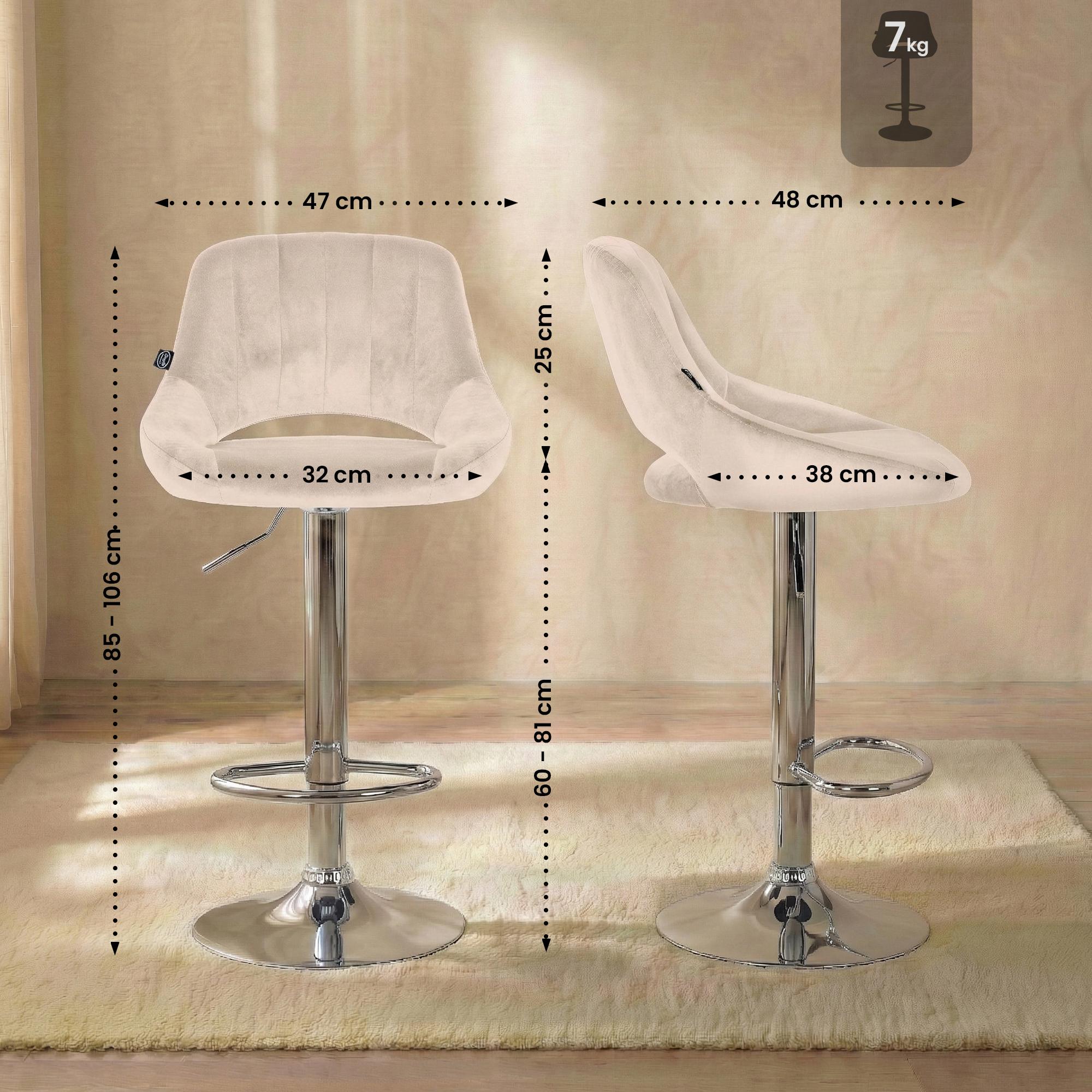 2-pack barstolar Milet i sammet