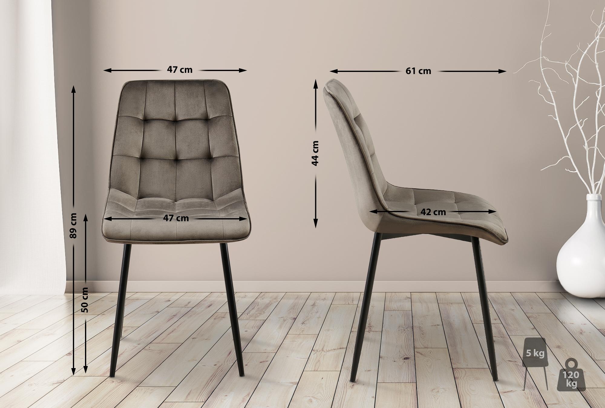 Set med 2 matstolar Gifford sammetsklädsel