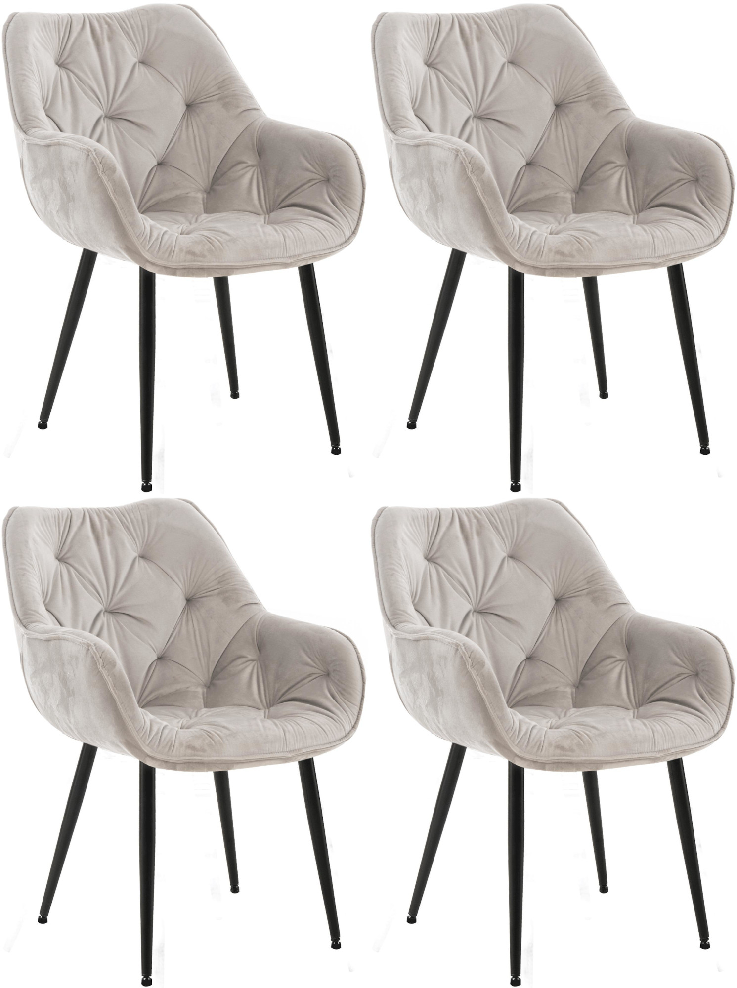 Uppsättning av 4 stolar Tanna Velvet