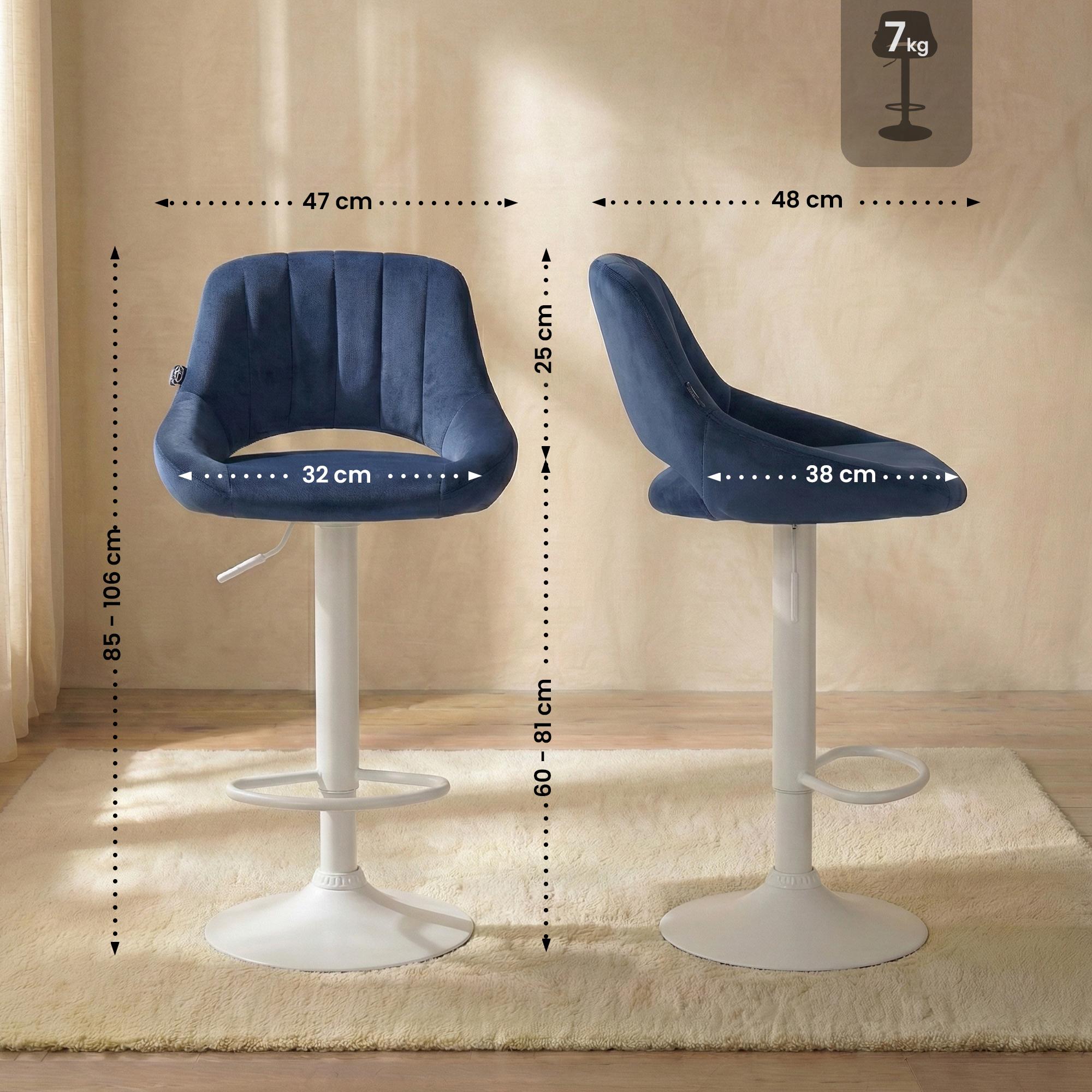 2-pack barstolar Milet i sammet