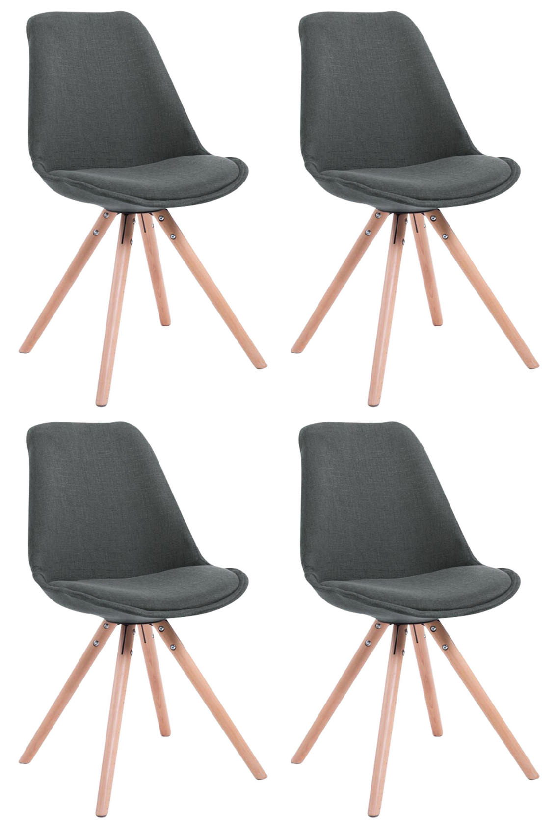 Set med 4 stolar för besökare Toulouse Fabric Round