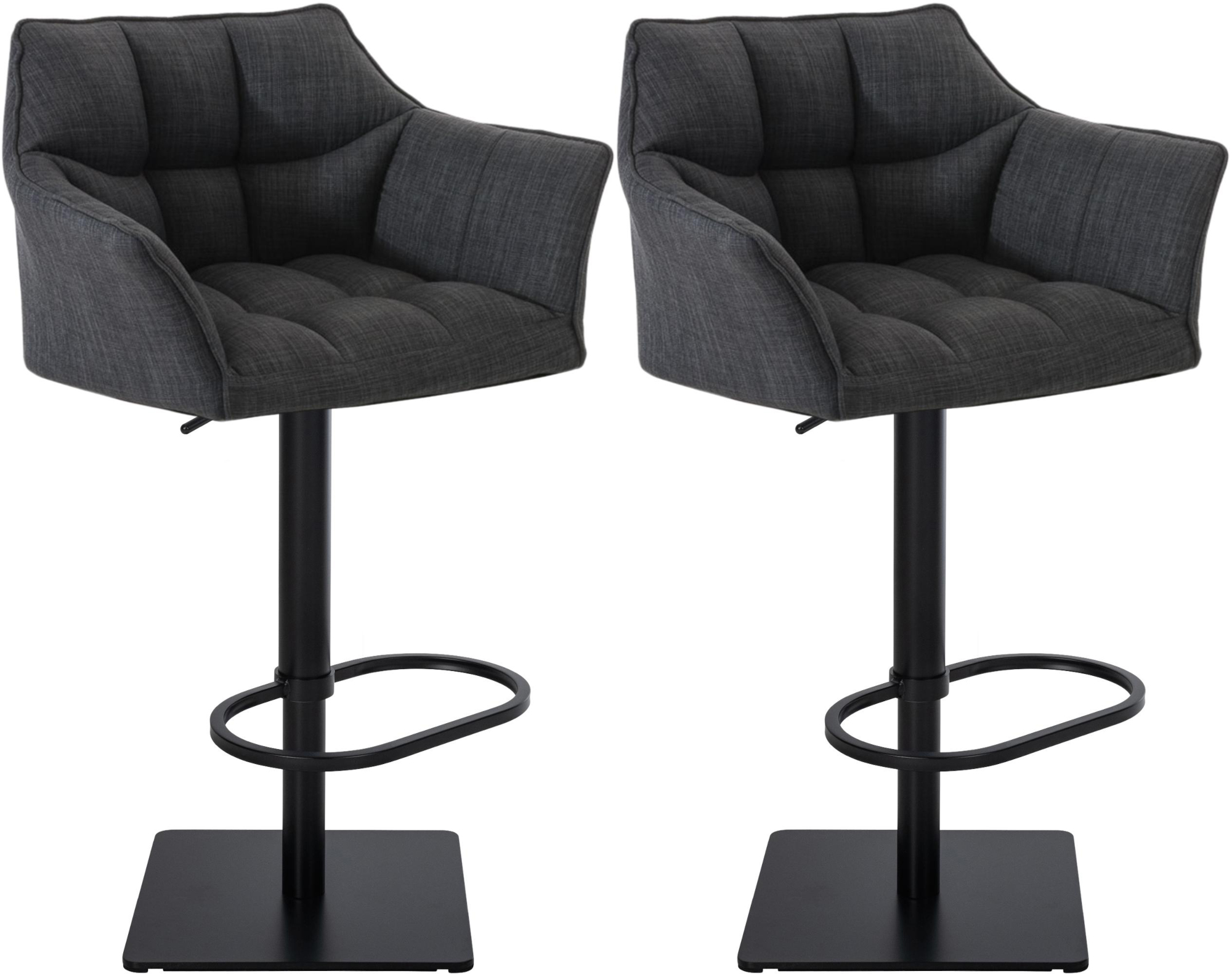 2-pack barstolar Damaso med tygkladslel