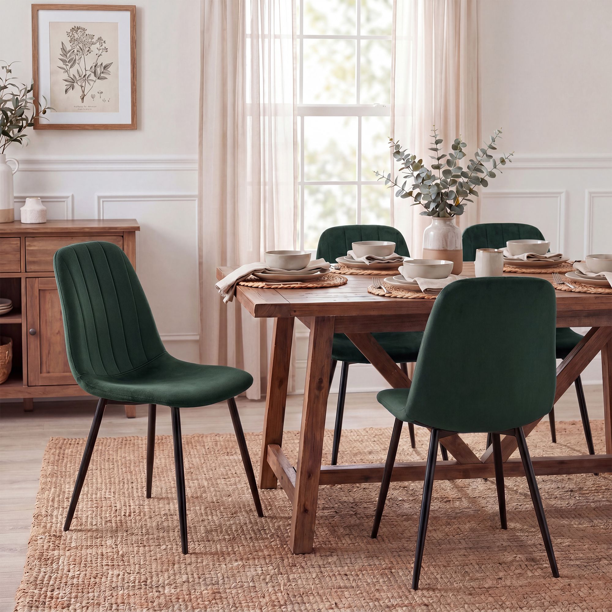 4-pack matstolar Baxter i sammet