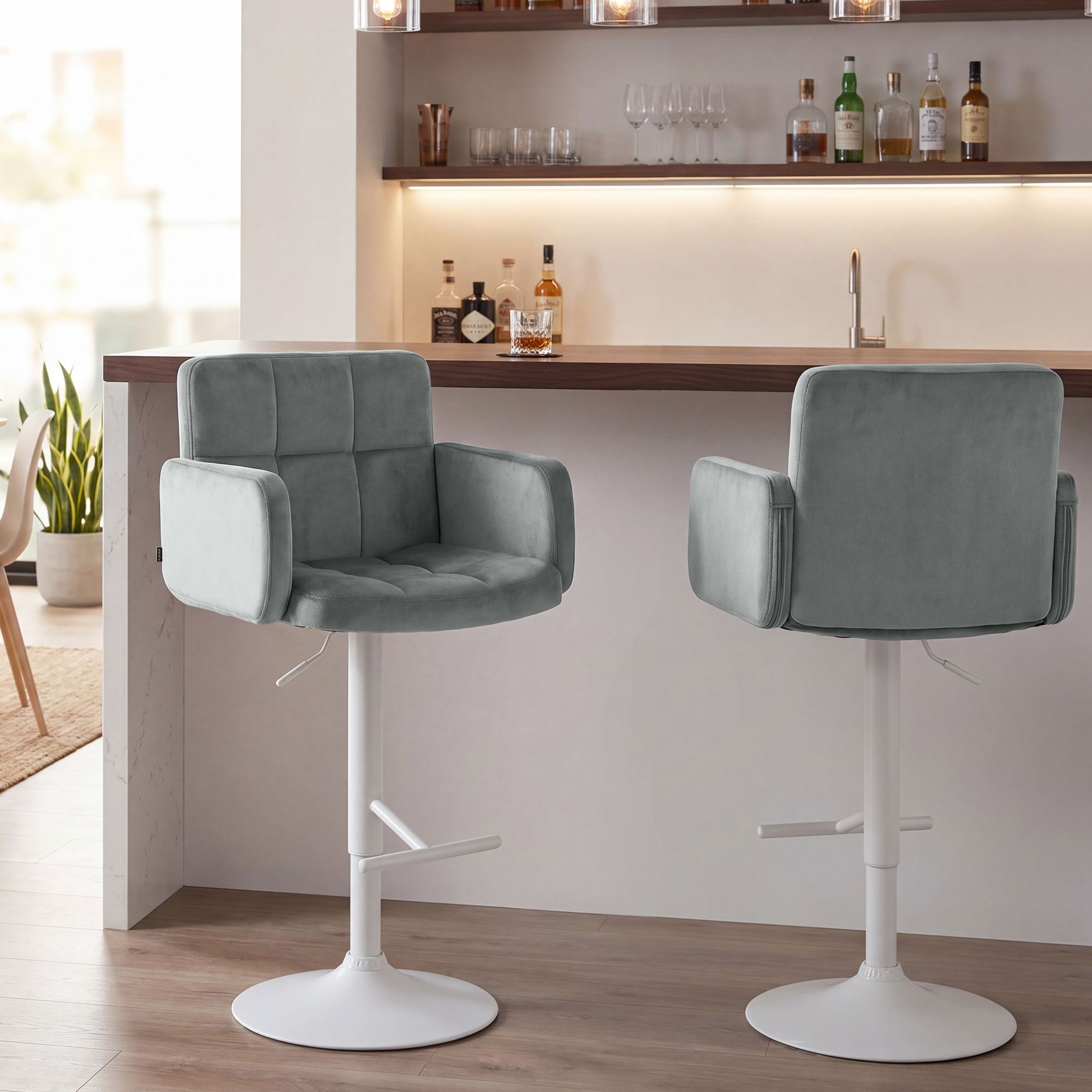 Set med 2 barstolar Los Angeles sammet