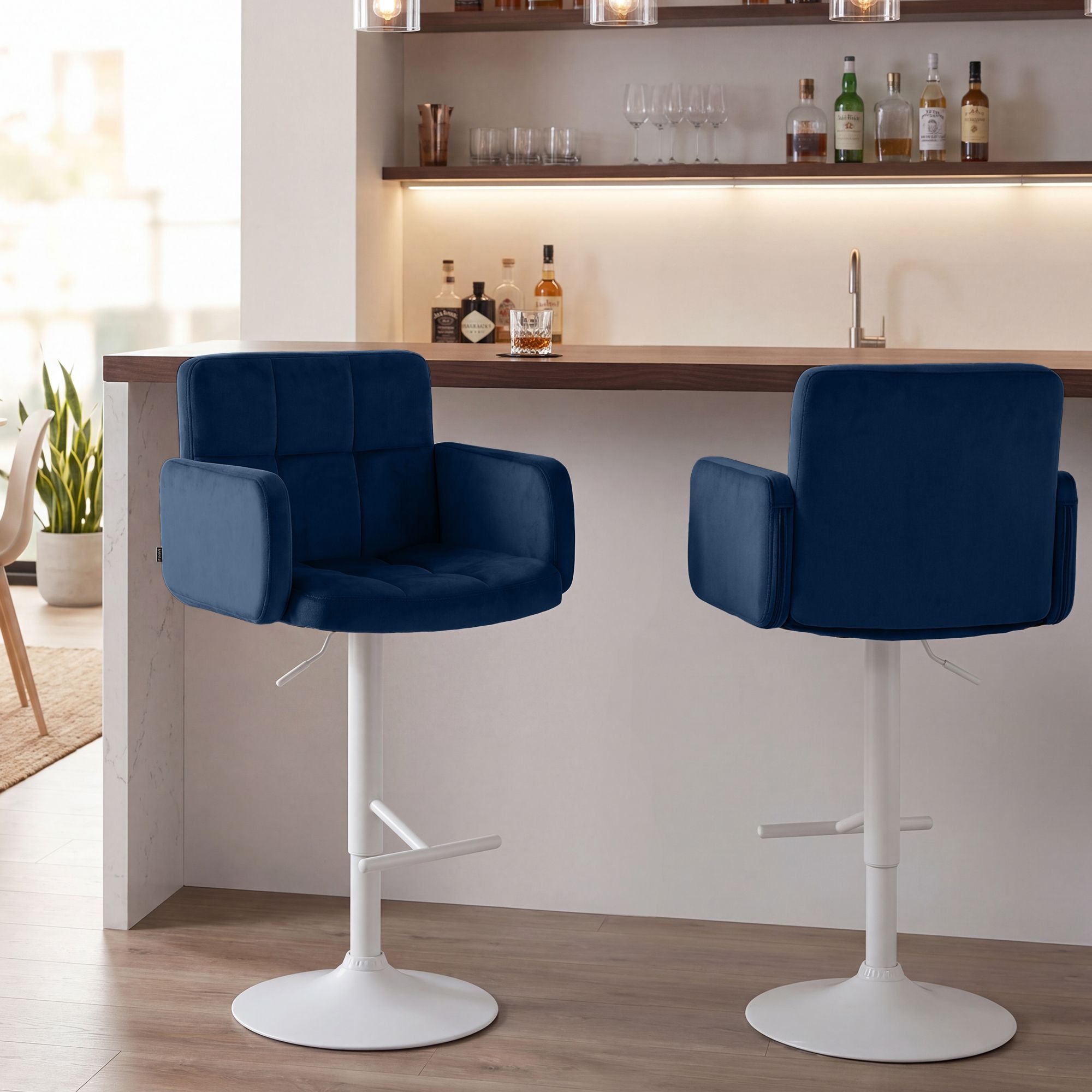 Set med 2 barstolar Los Angeles sammet