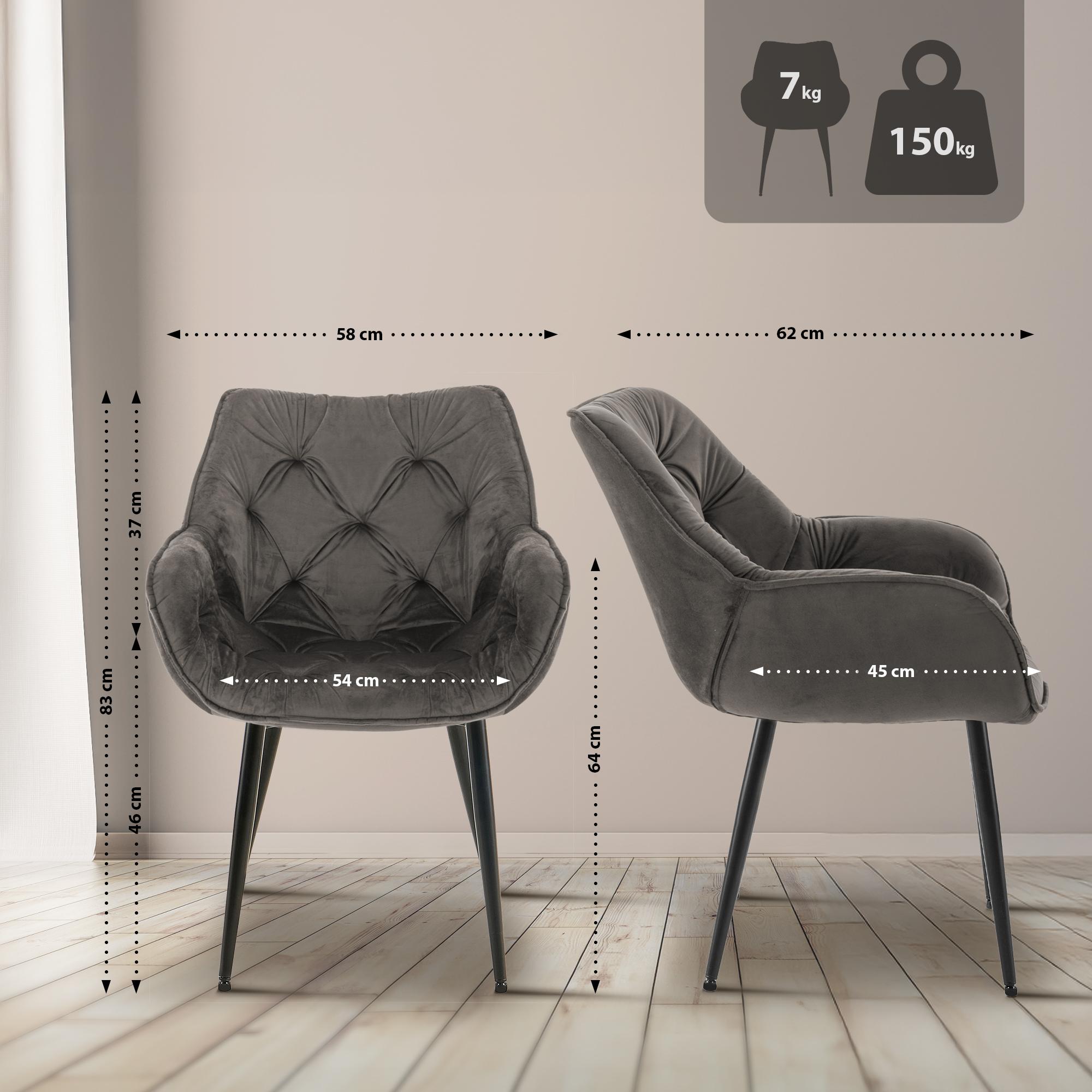 Uppsättning av 4 stolar Tanna Velvet