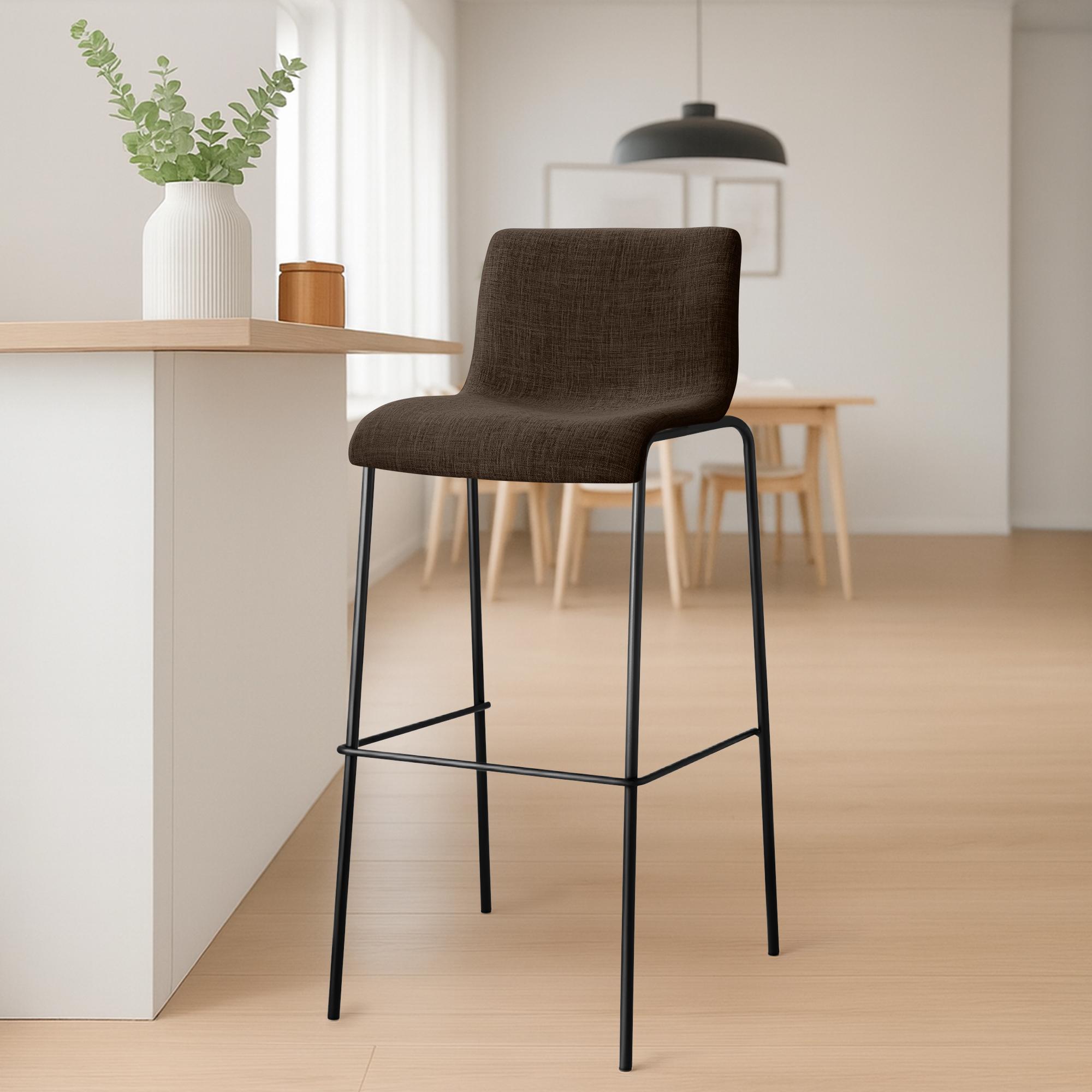 2-pack barstolar Hover i tyg med fyrbensstativ