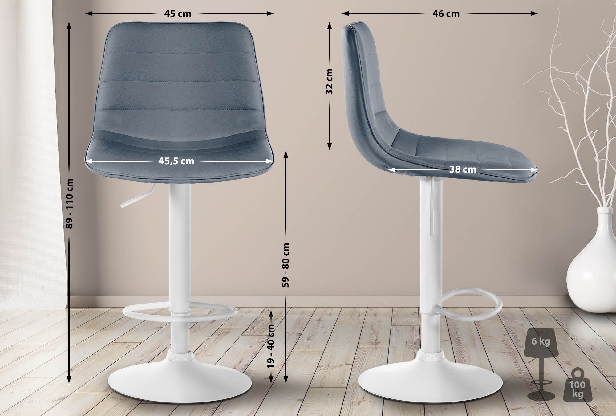 Barpall Lex Imitation Läder