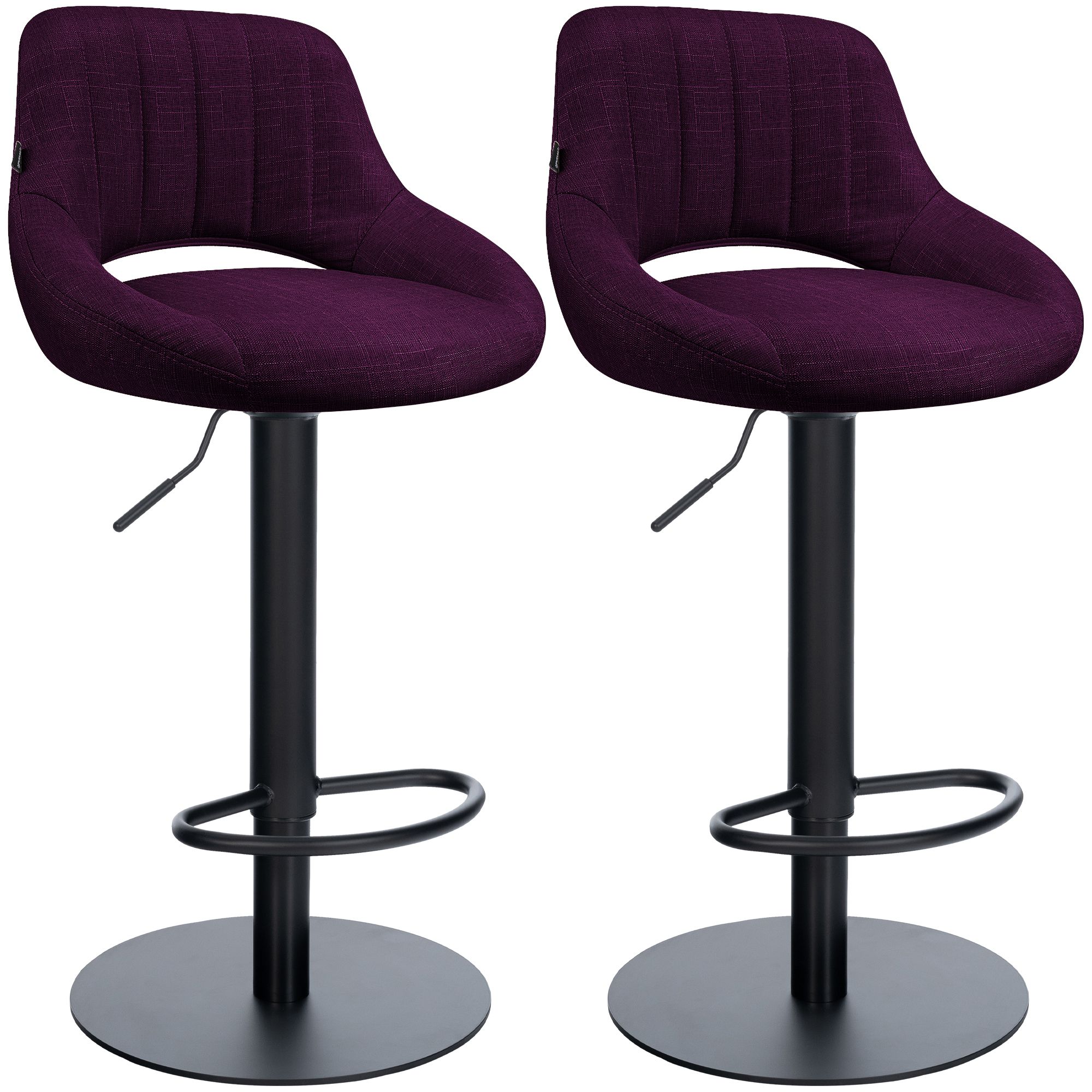2-pack barstolar Milet svart med extra tunga fotplattor