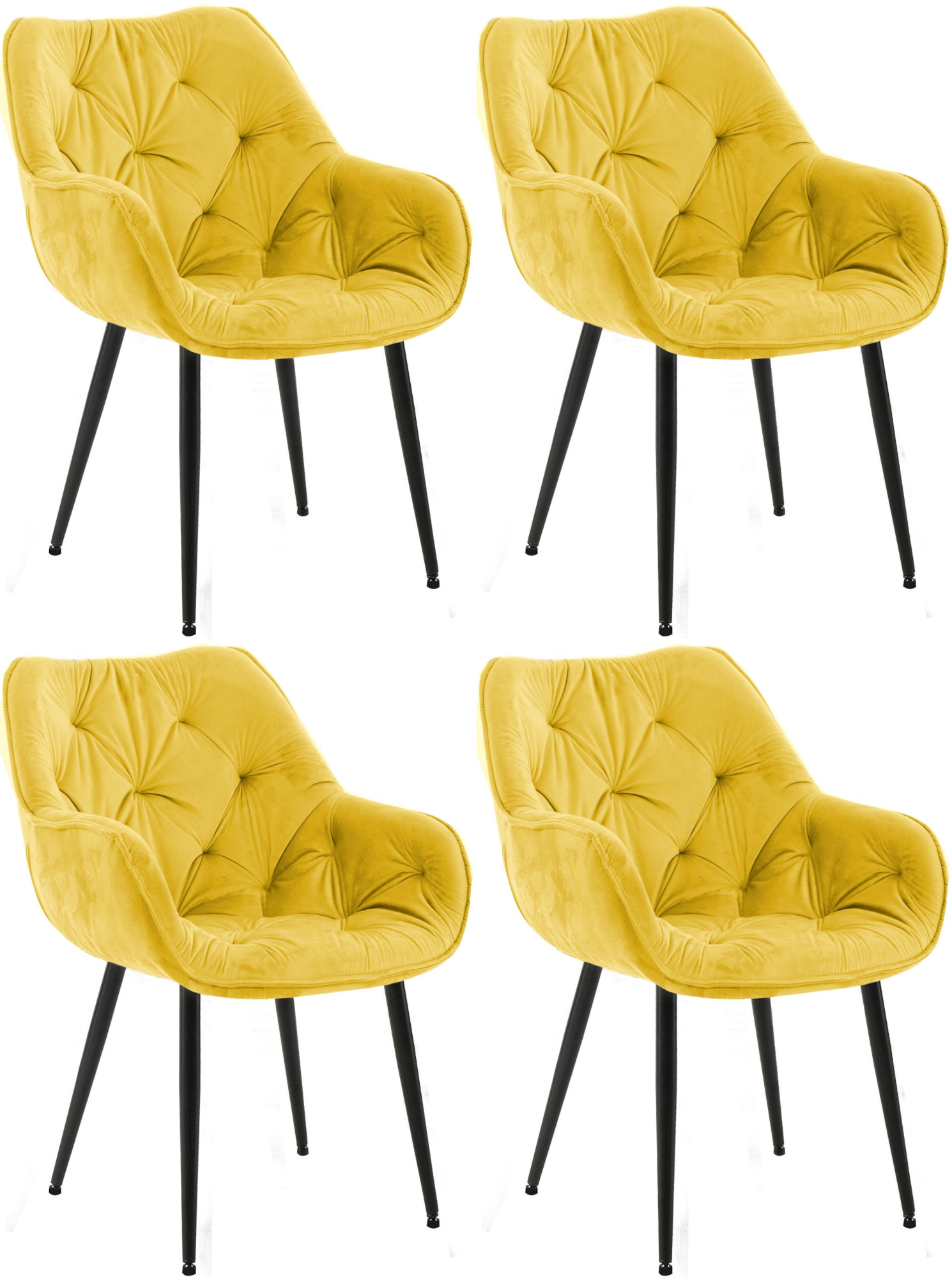 Uppsättning av 4 stolar Tanna Velvet