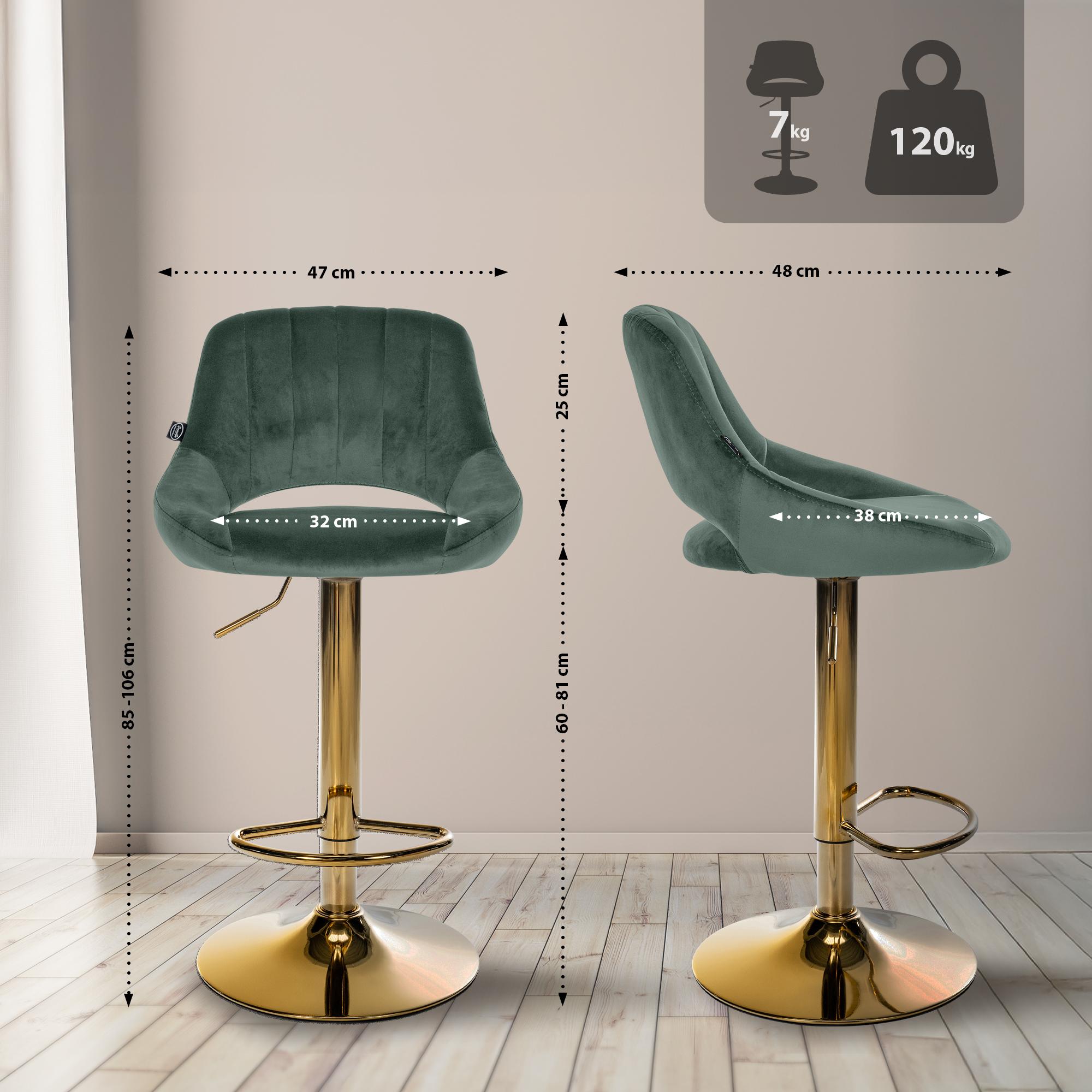 2-pack barstolar Milet i sammet