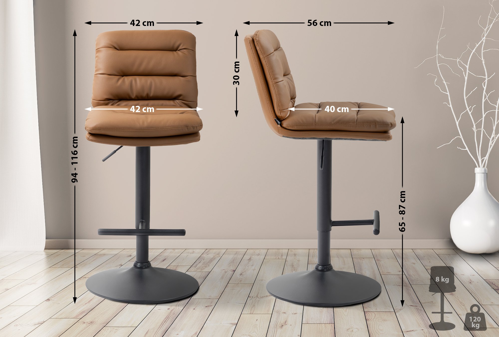 2-pack Barstolar Damar Konstläder