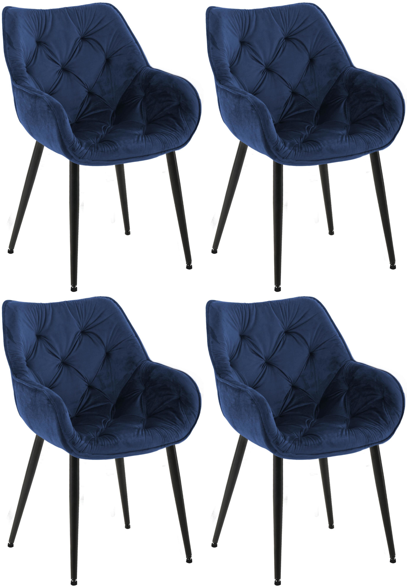 Uppsättning av 4 stolar Tanna Velvet