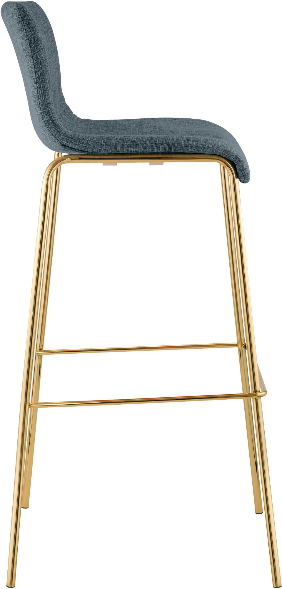 Barstol Hover tyg fyrbent ram guld