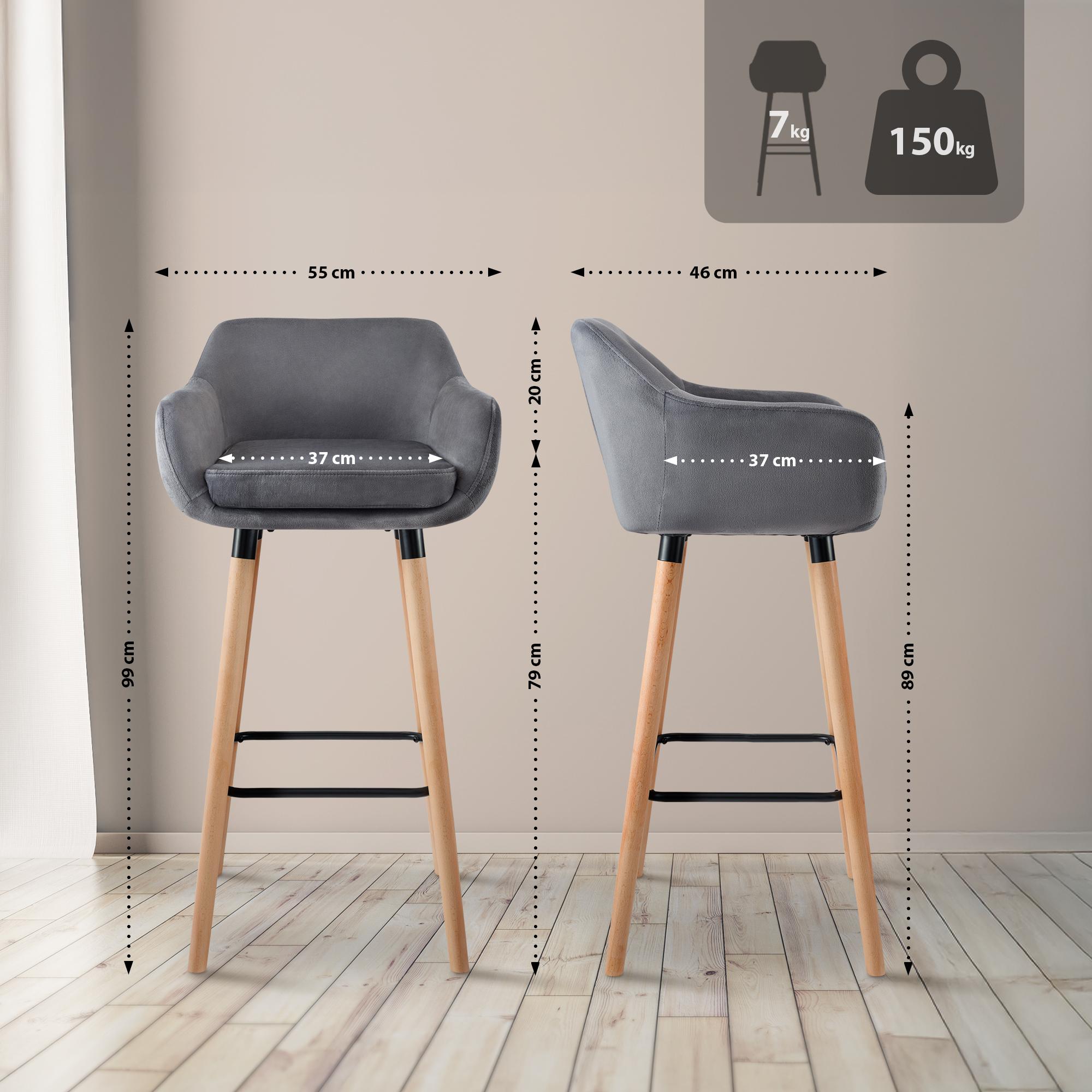 2-pack barstolar Grant sammet