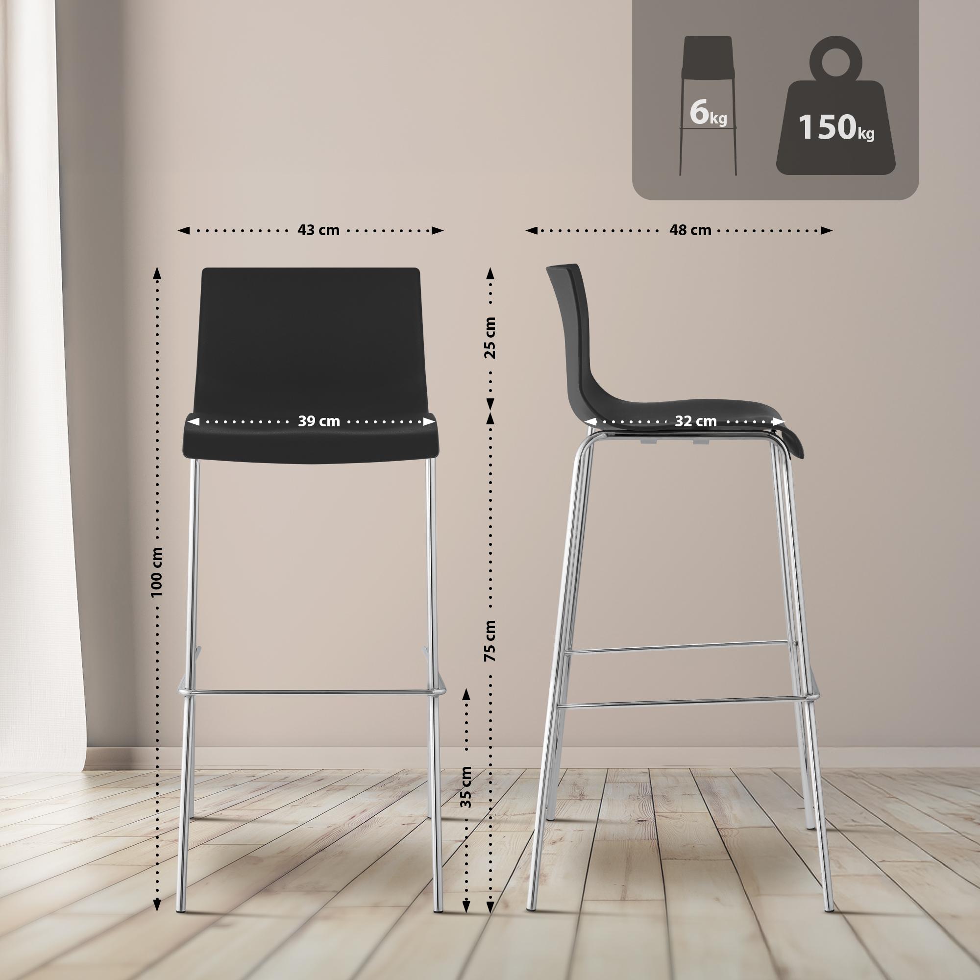 Barstol Hover Plast 4-bens underrede