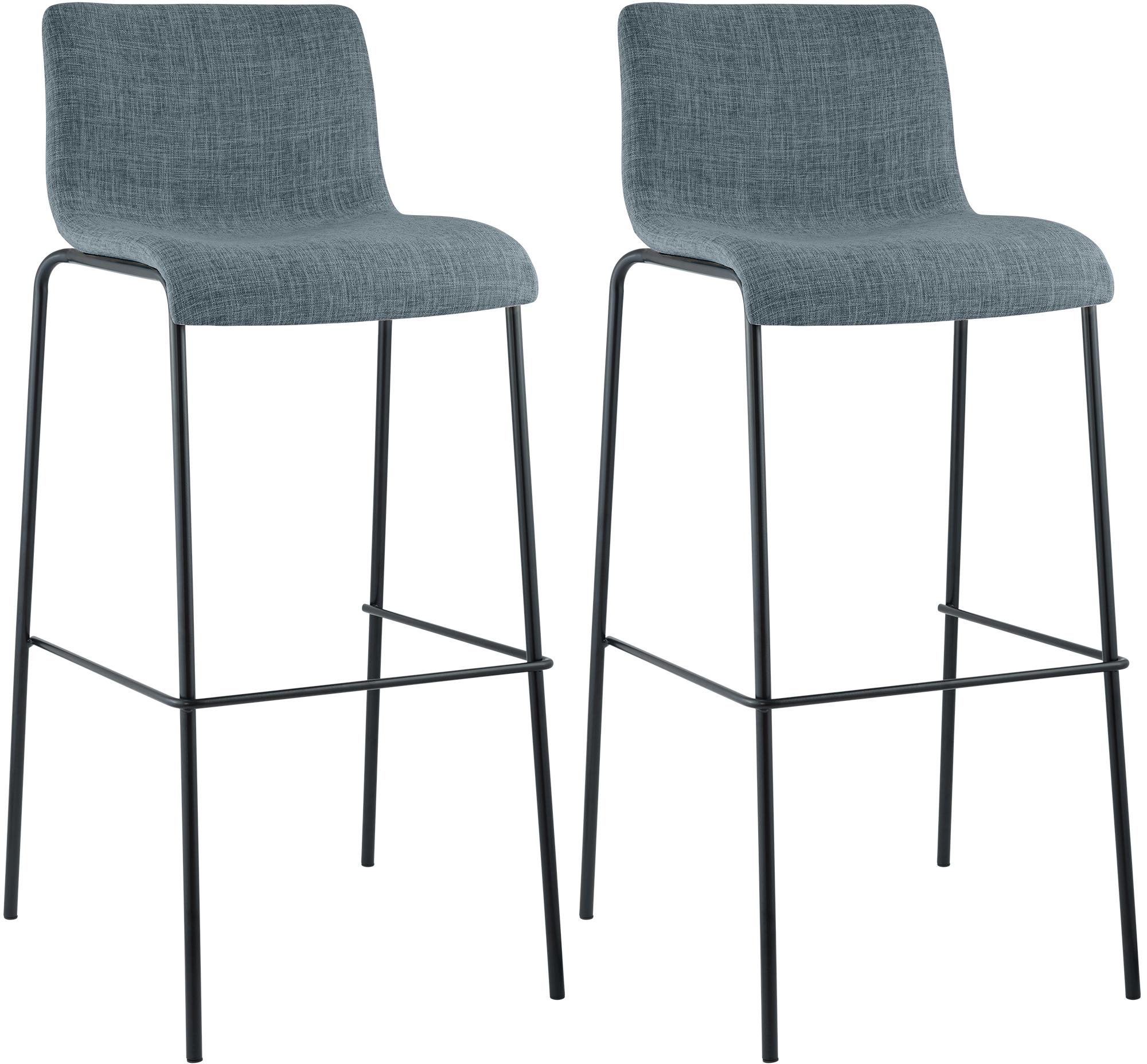 2-pack barstolar Hover i tyg med fyrbensstativ