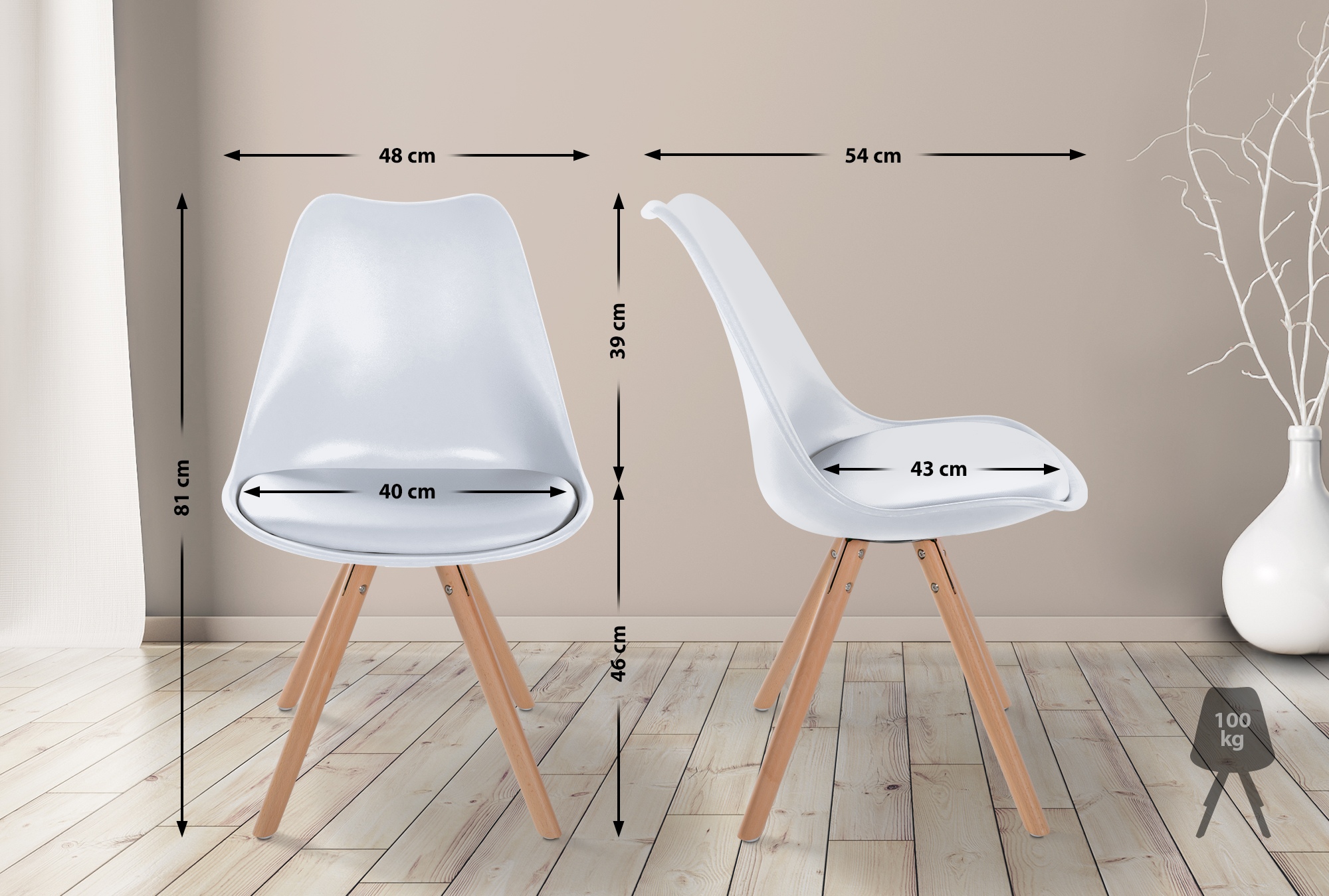 Set om 4 stolar Sofia Plast