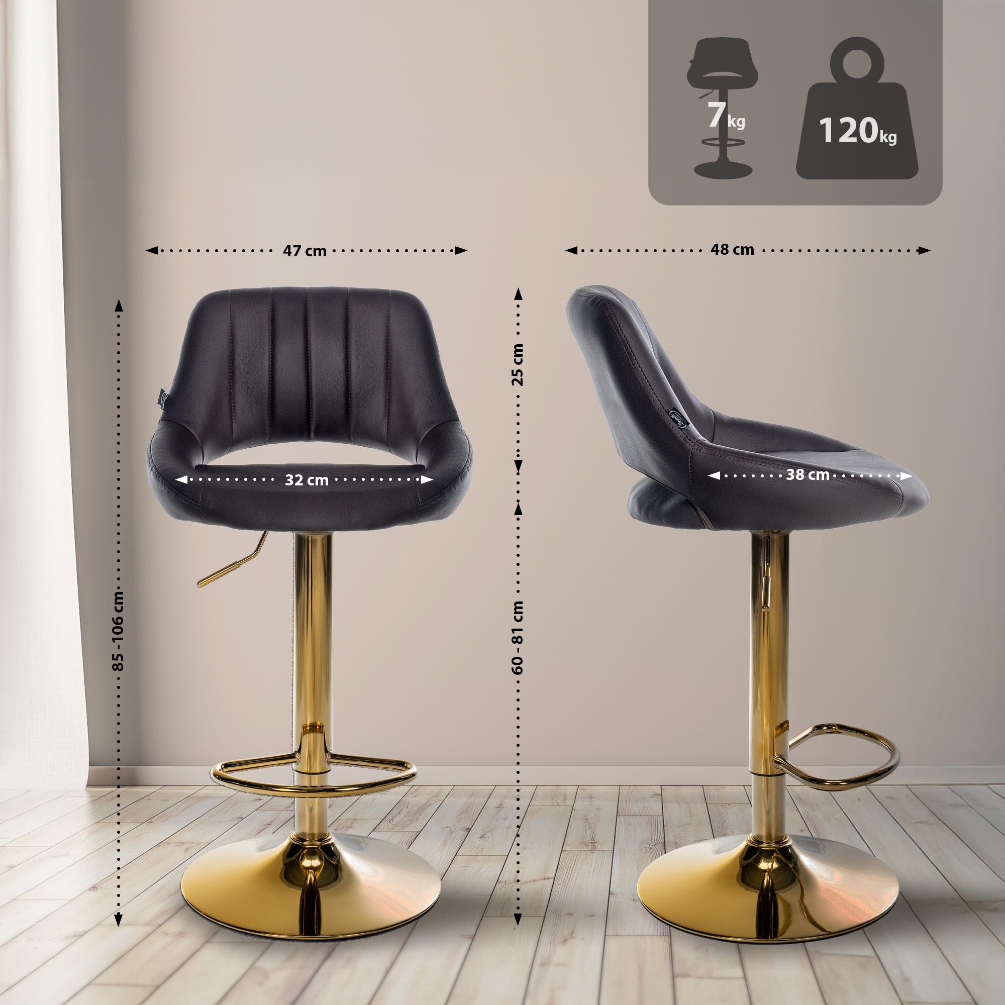 2-pack barstolar Milet i konstlader