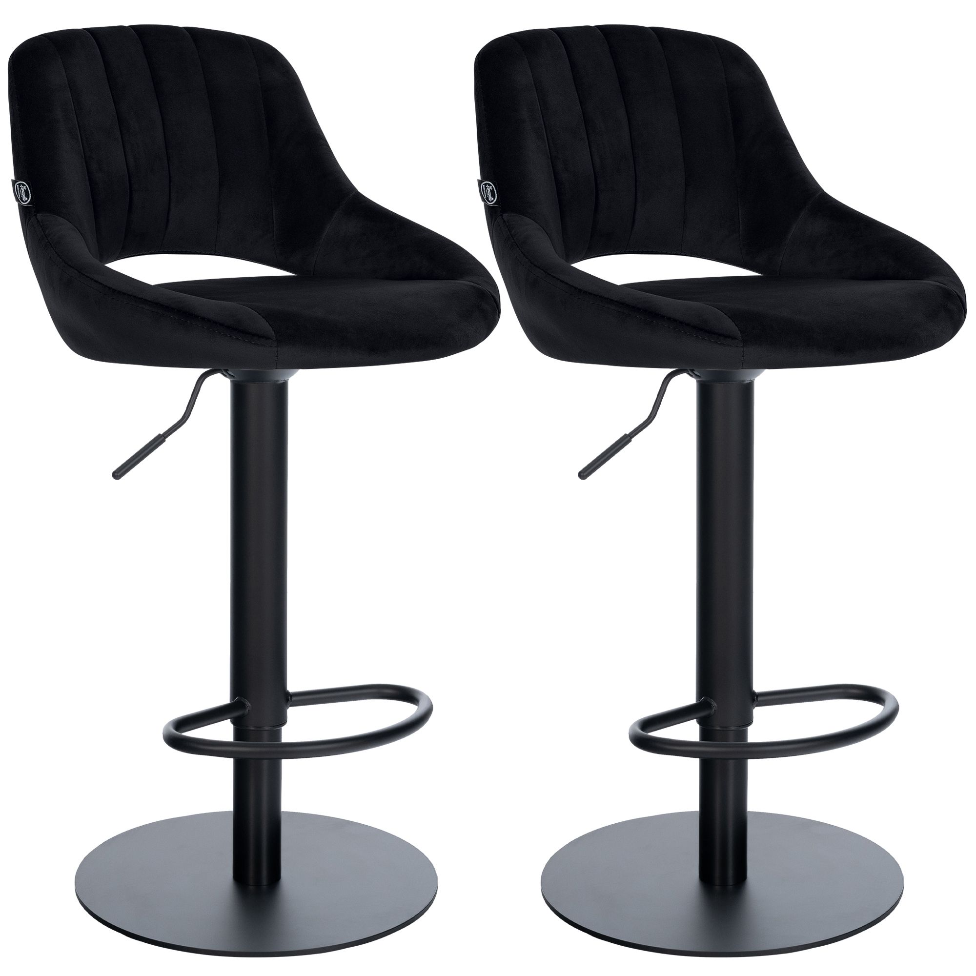 2-pack barstolar Milet svart med extra tunga fotplattor