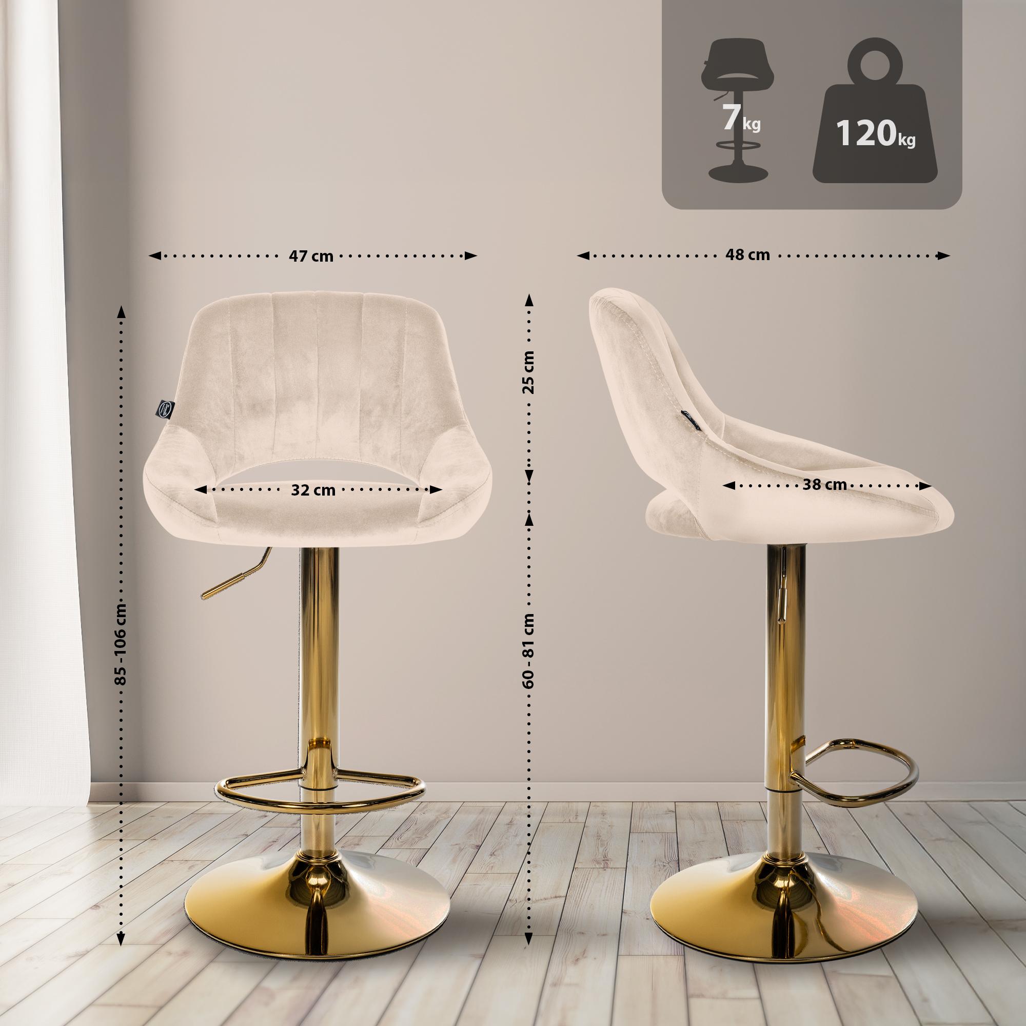 2-pack barstolar Milet i sammet