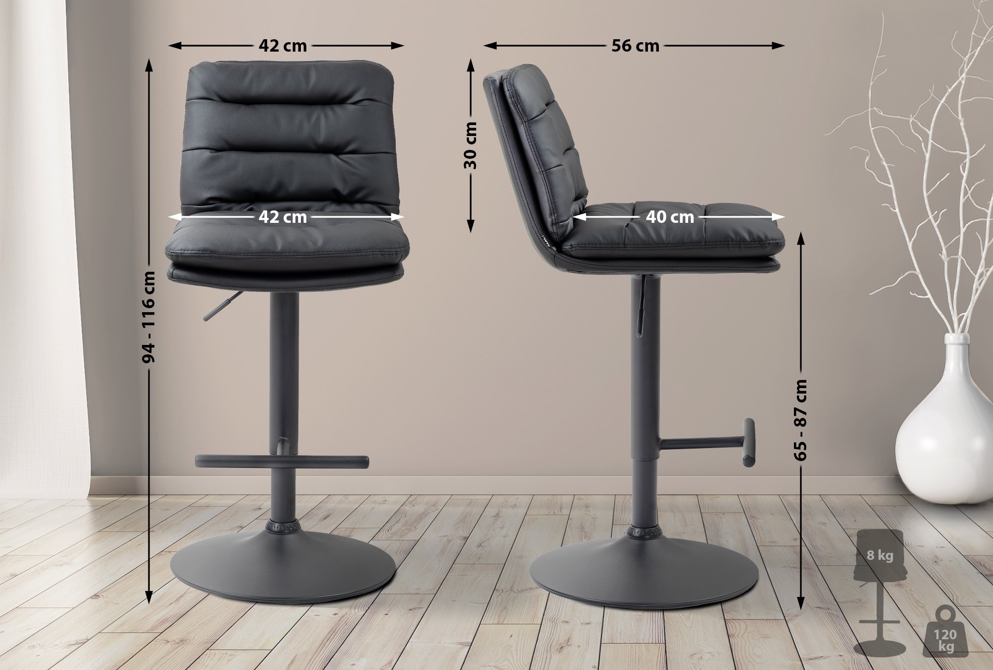 2-pack Barstolar Damar Konstläder