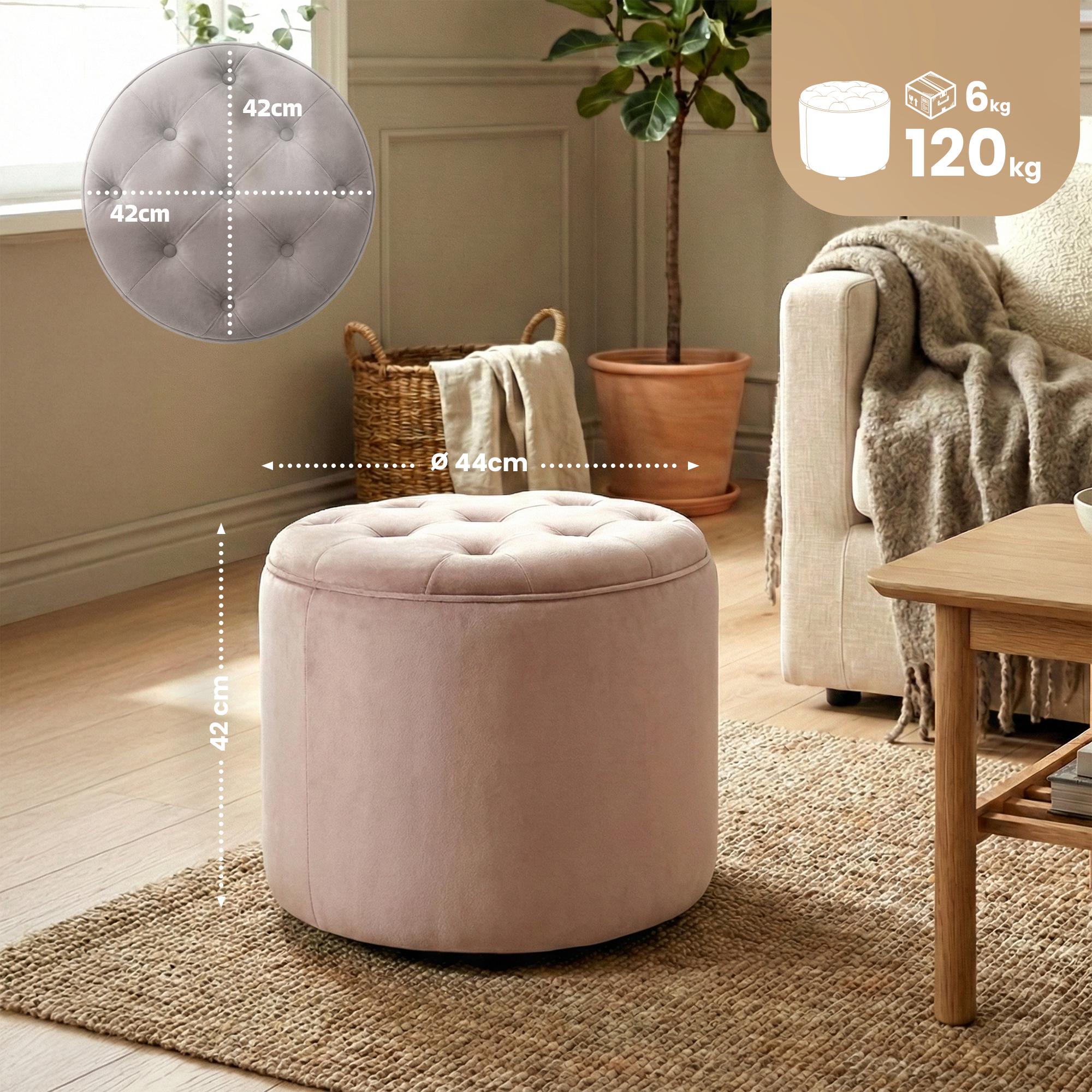 Sittpall Pantin i sammet &ndash; Stilren och bekväm extra sittplats, perfekt för vardagsrum och sovrum