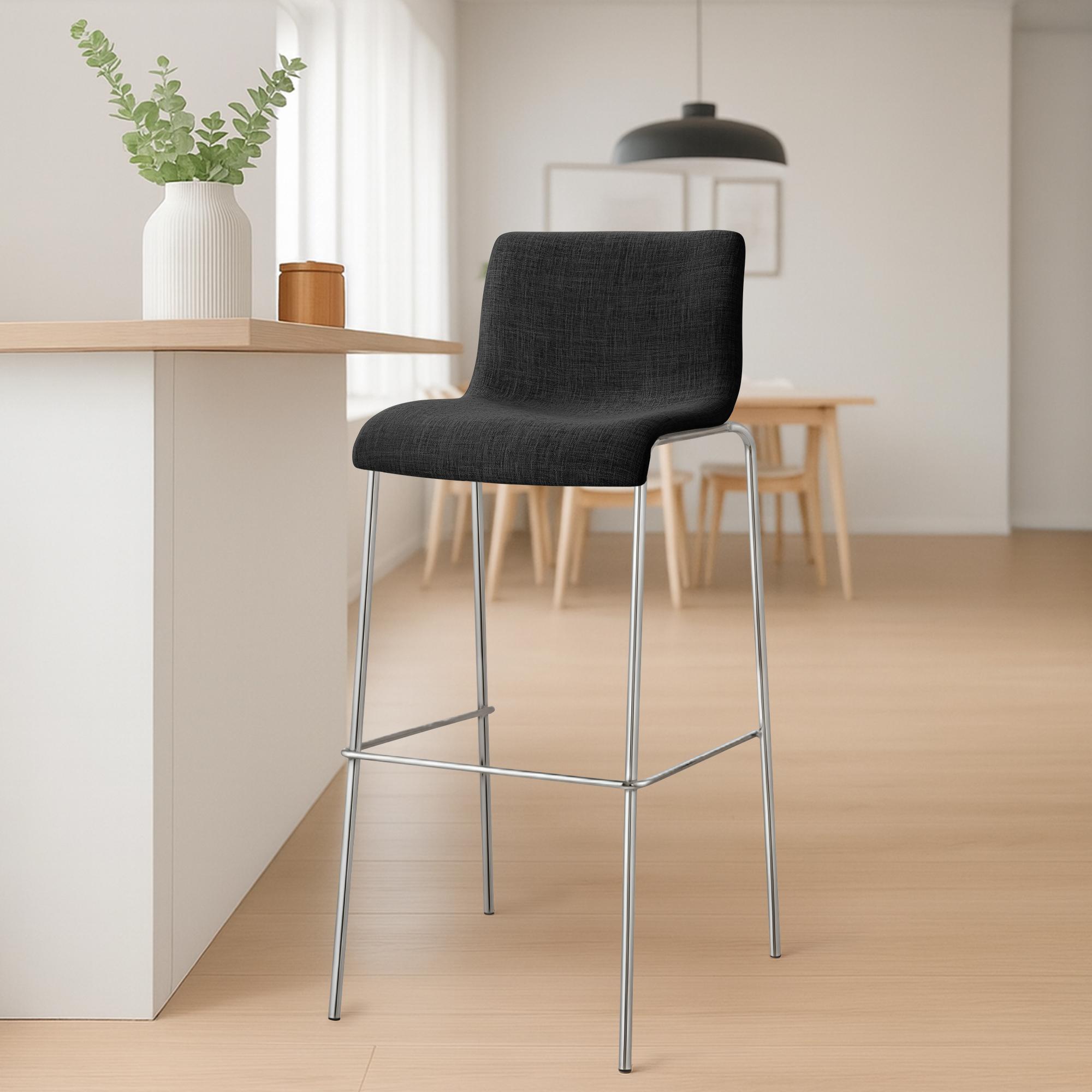 2-pack barstolar Hover i tyg med fyrbensstativ