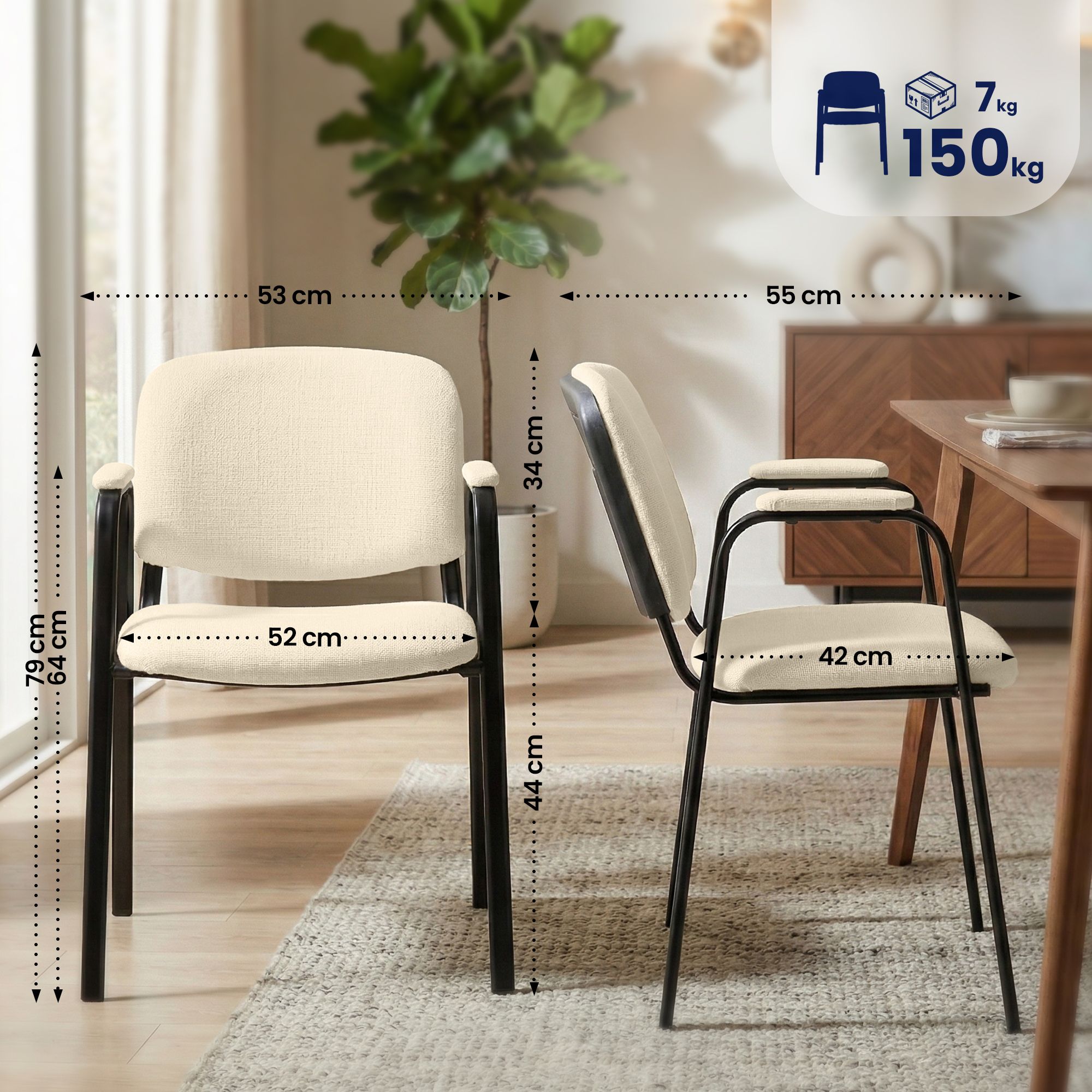 Ken Pro stapelbara stolar i tyg, 4-pack