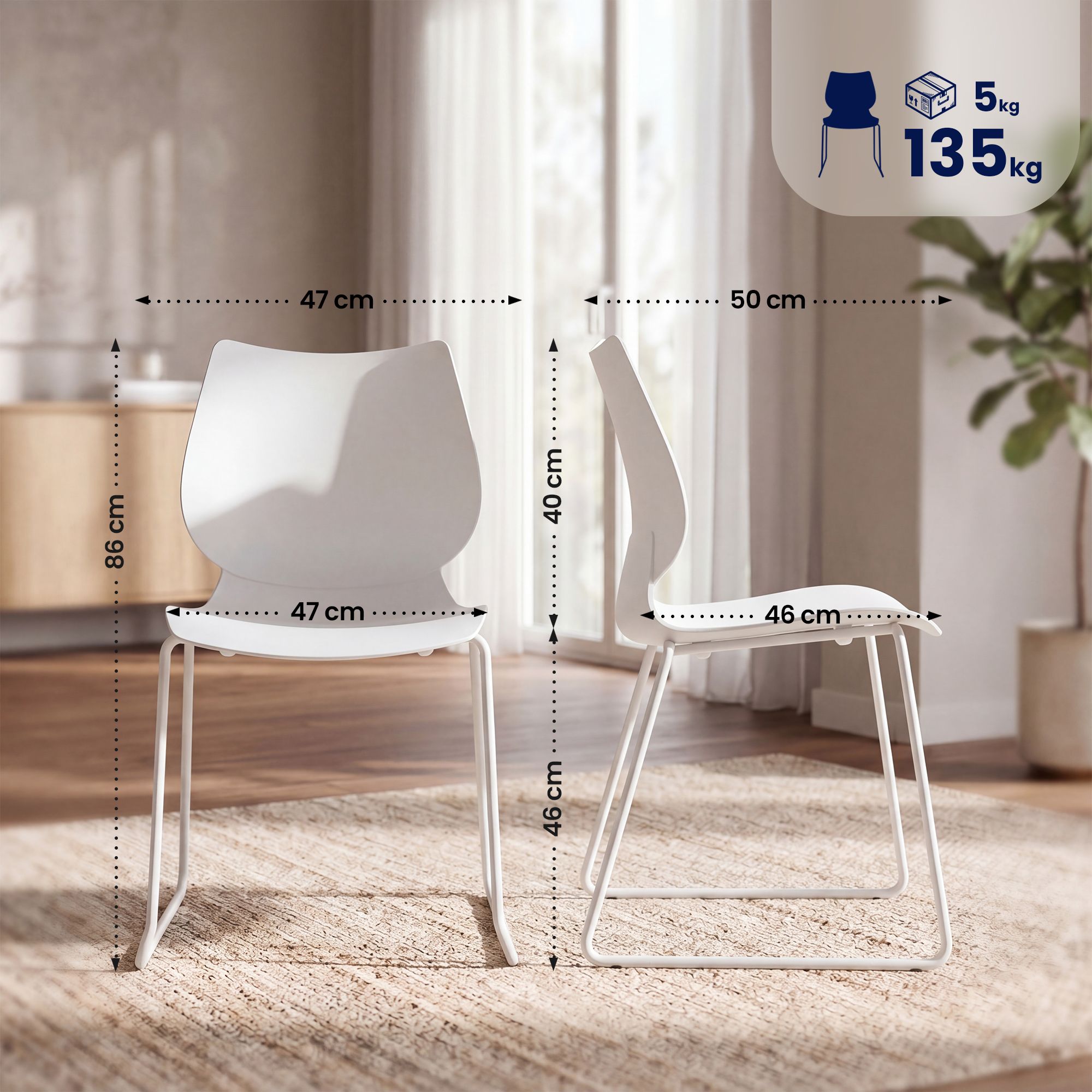 2-pack stapelbara stolar Houma