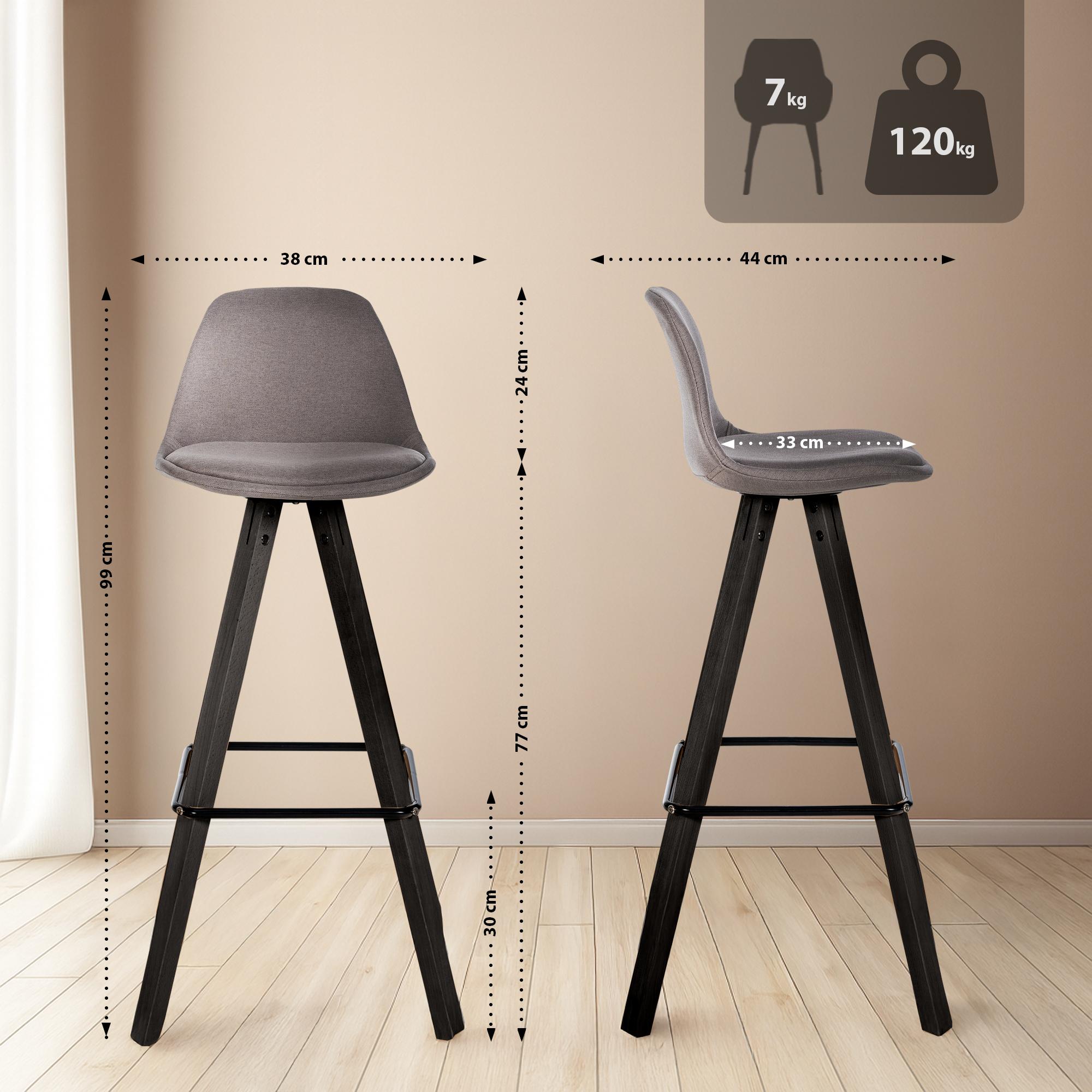 Set med 2 barstolar Corbin tyg Square