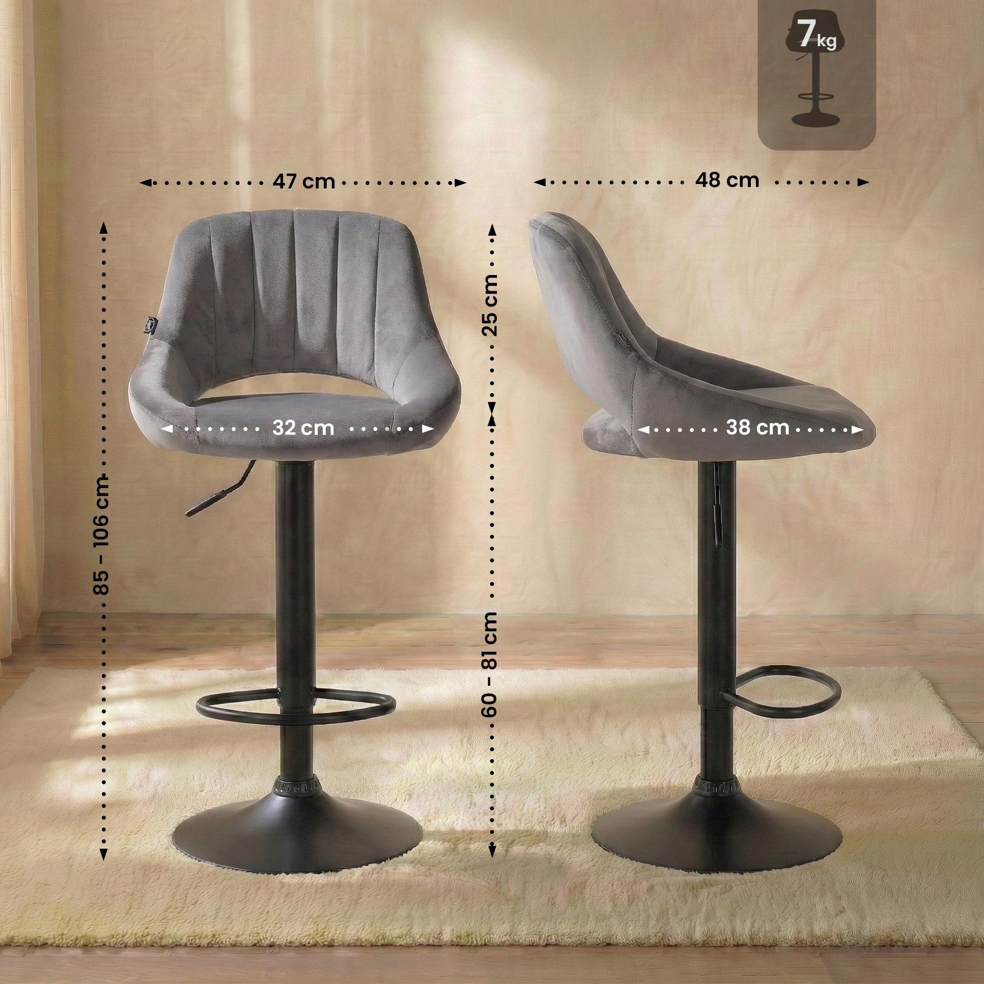 2-pack barstolar Milet i sammet