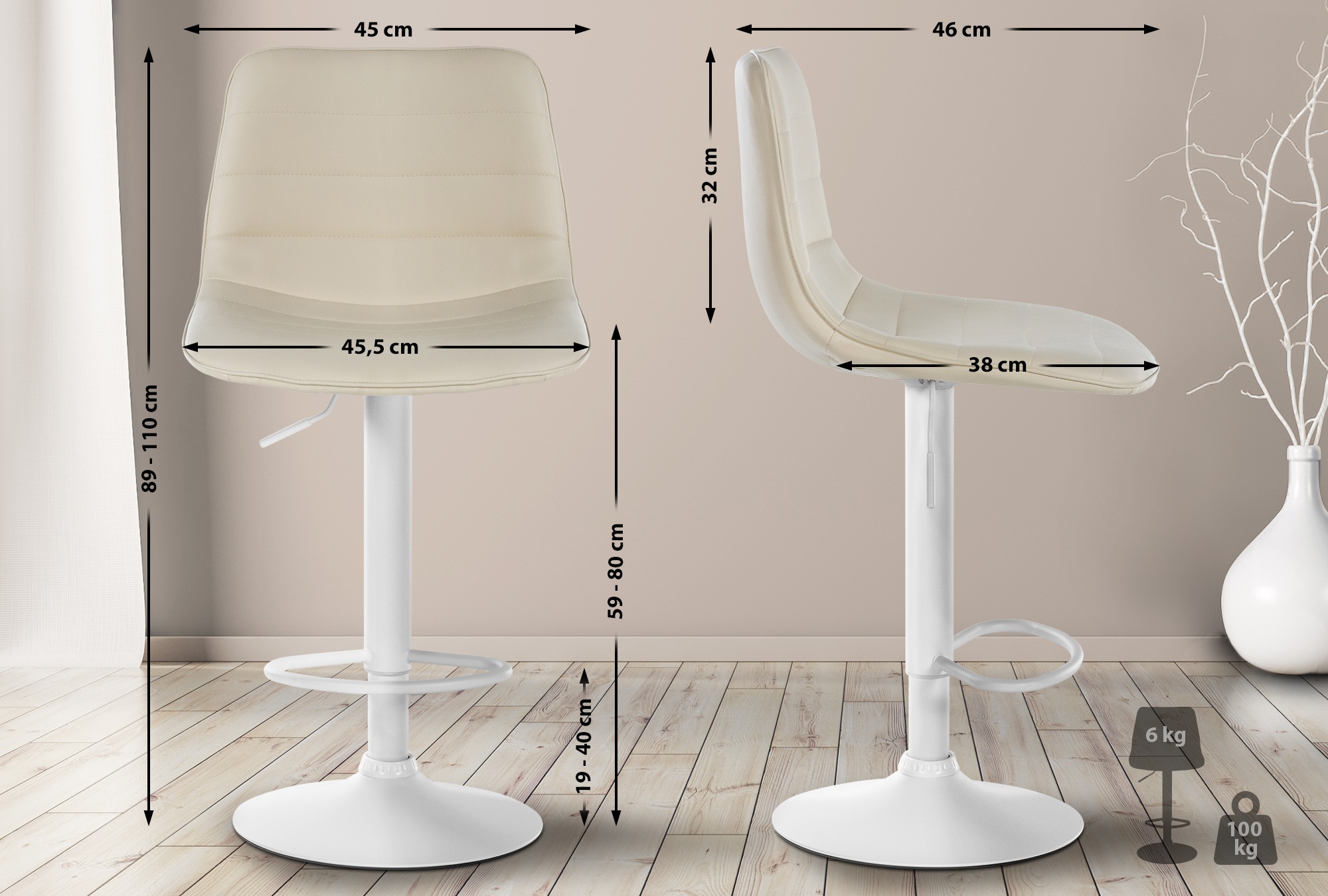 Barpall Lex Imitation Läder