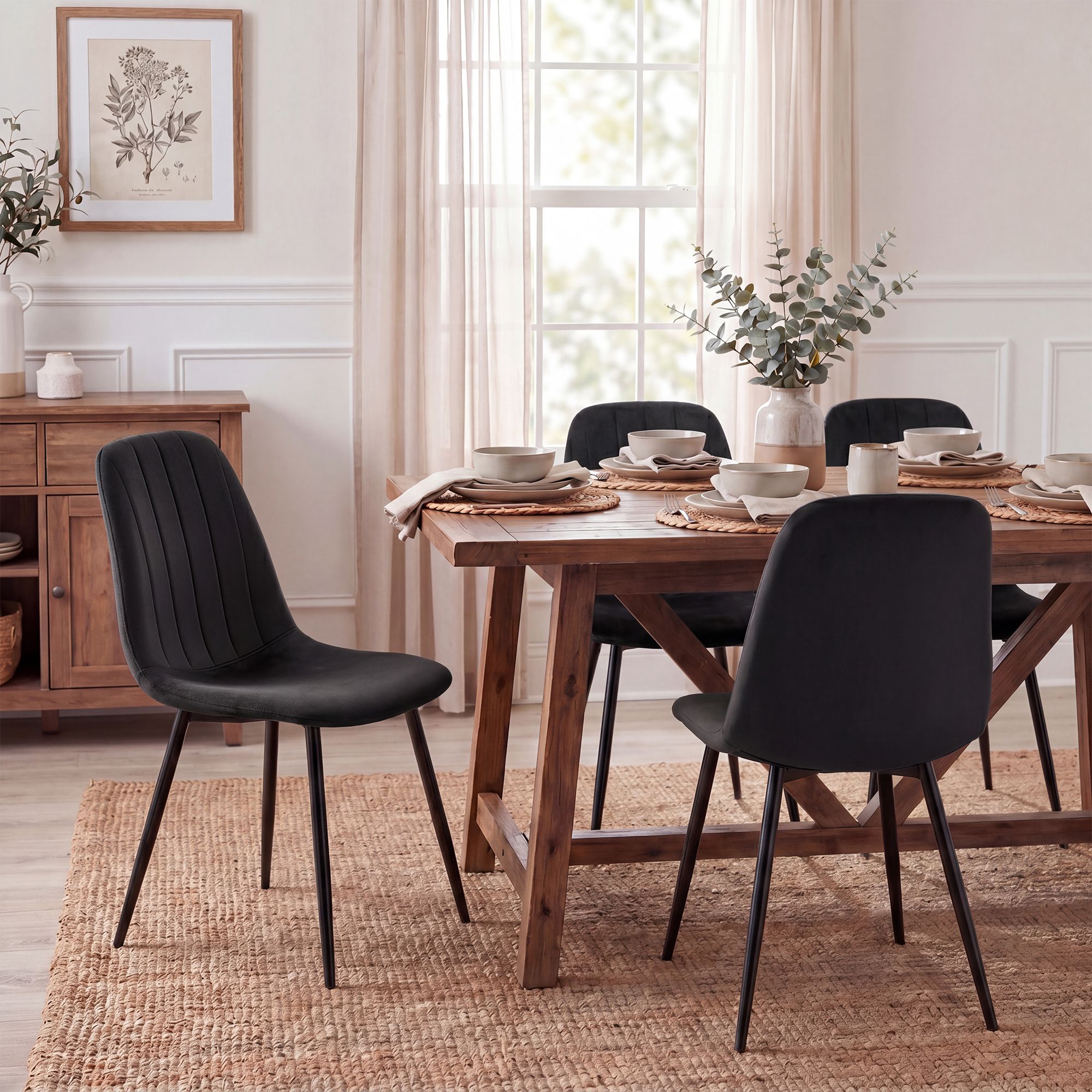 4-pack matstolar Baxter i sammet