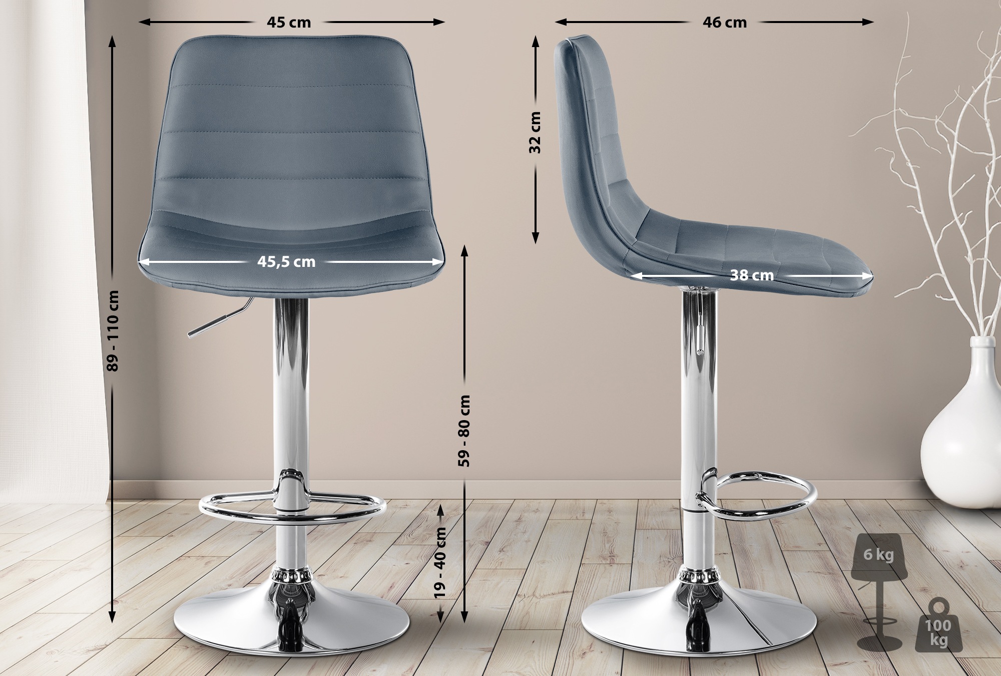 Barpall Lex Imitation Läder
