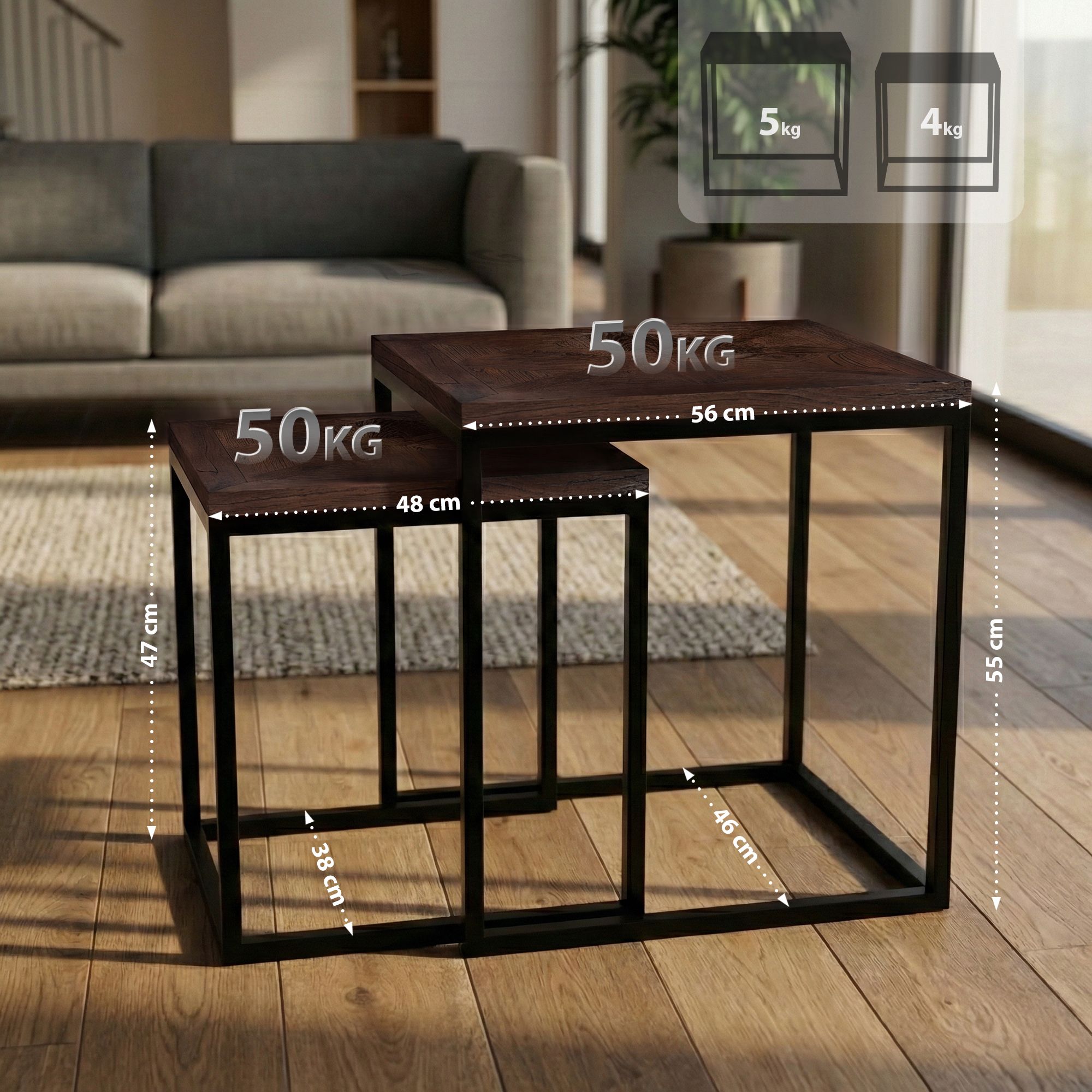 Set med 2 sidobord Talero