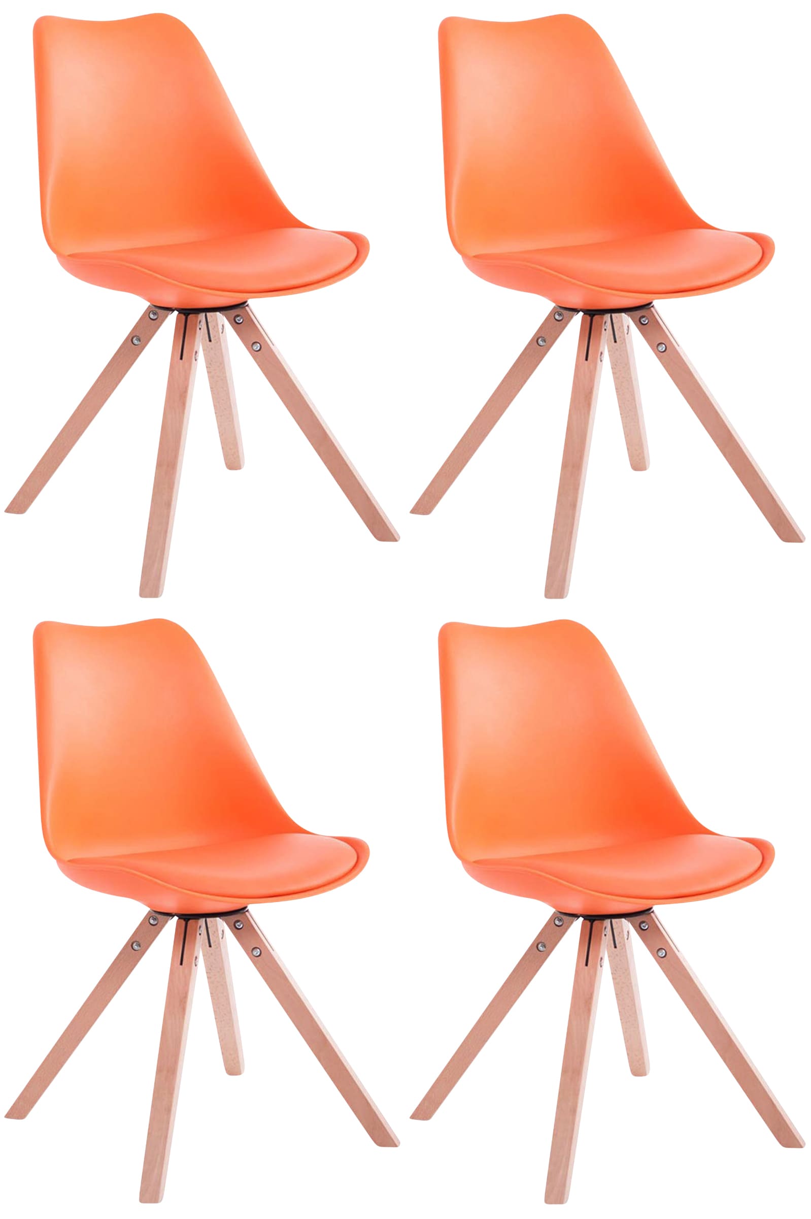 Uppsättning av 4 stolar Toulouse Imitation Leather Square