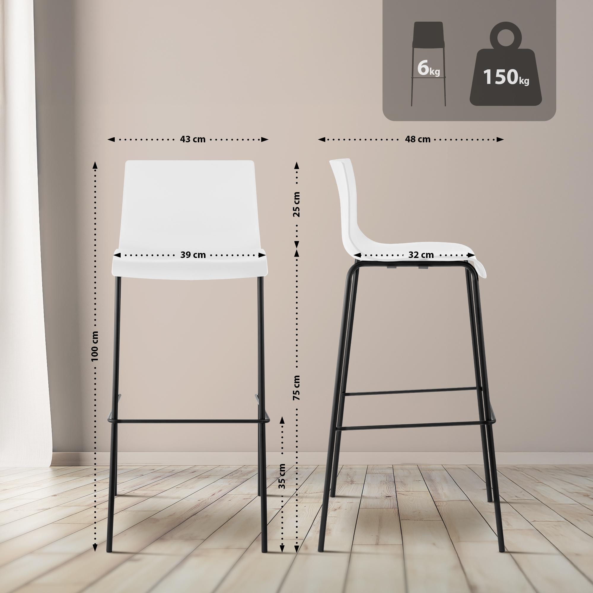 2-pack Barstolar Hover i plast