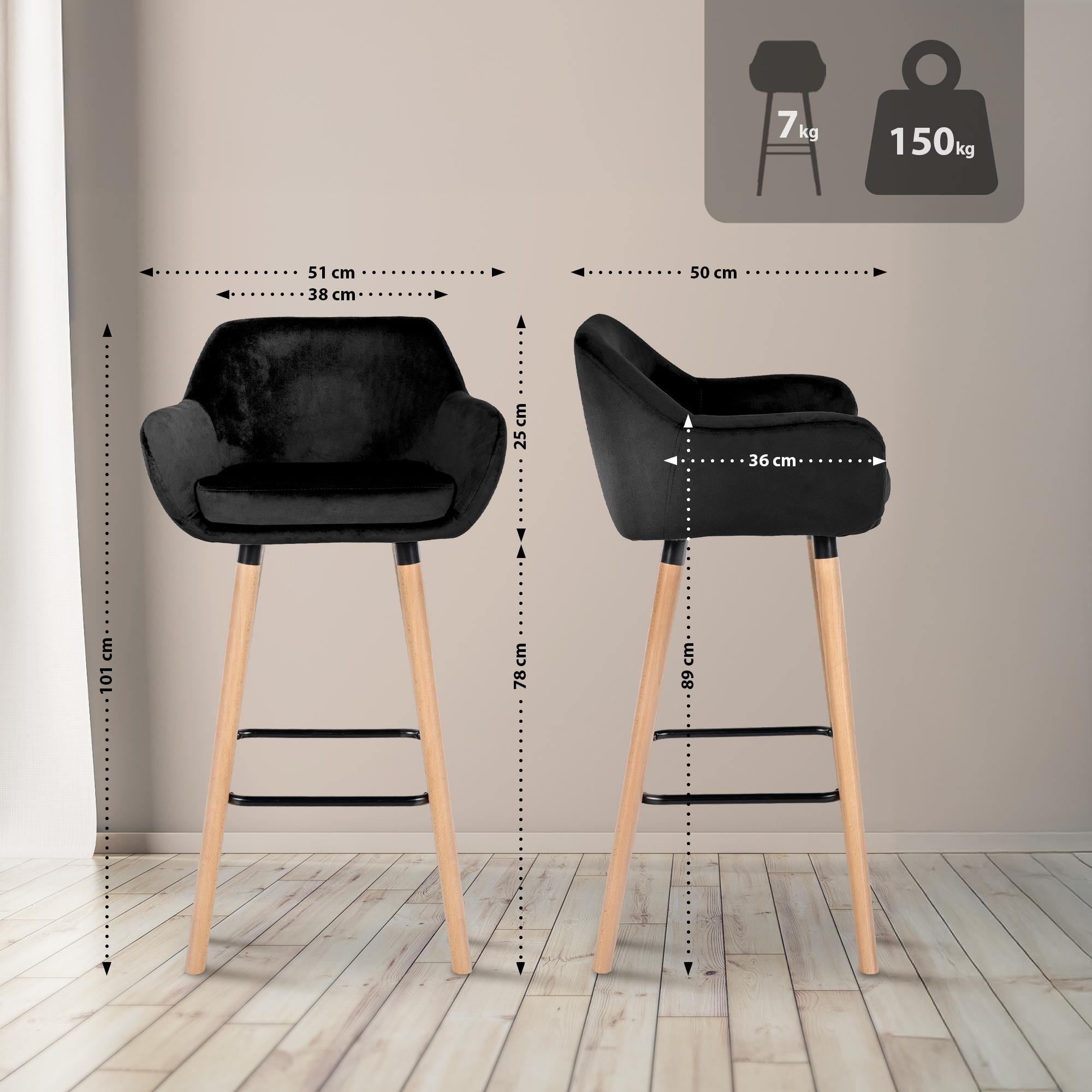 2-pack barstolar Grant sammet