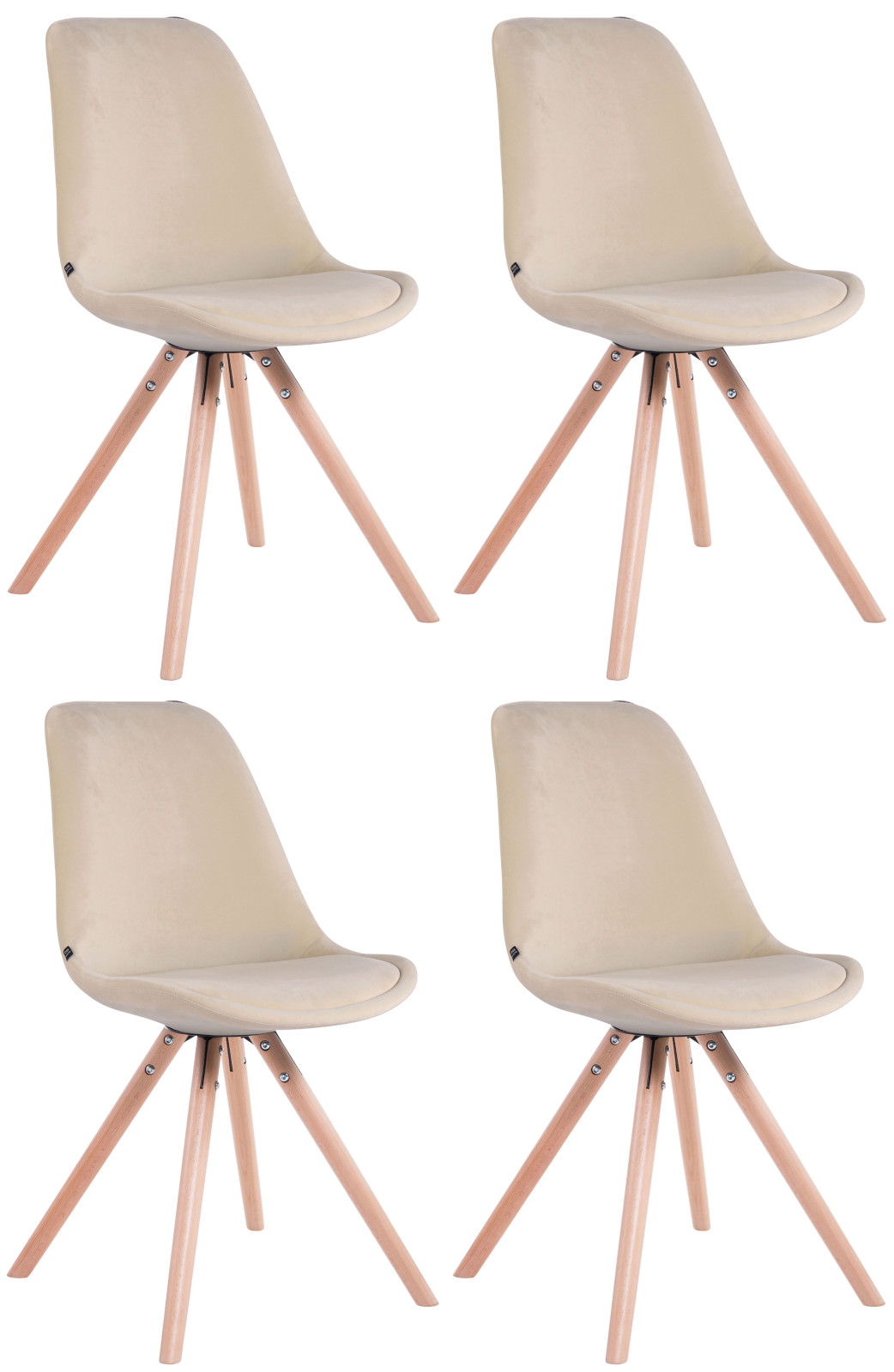 Uppsättning av 4 stolar Toulouse Velvet Round