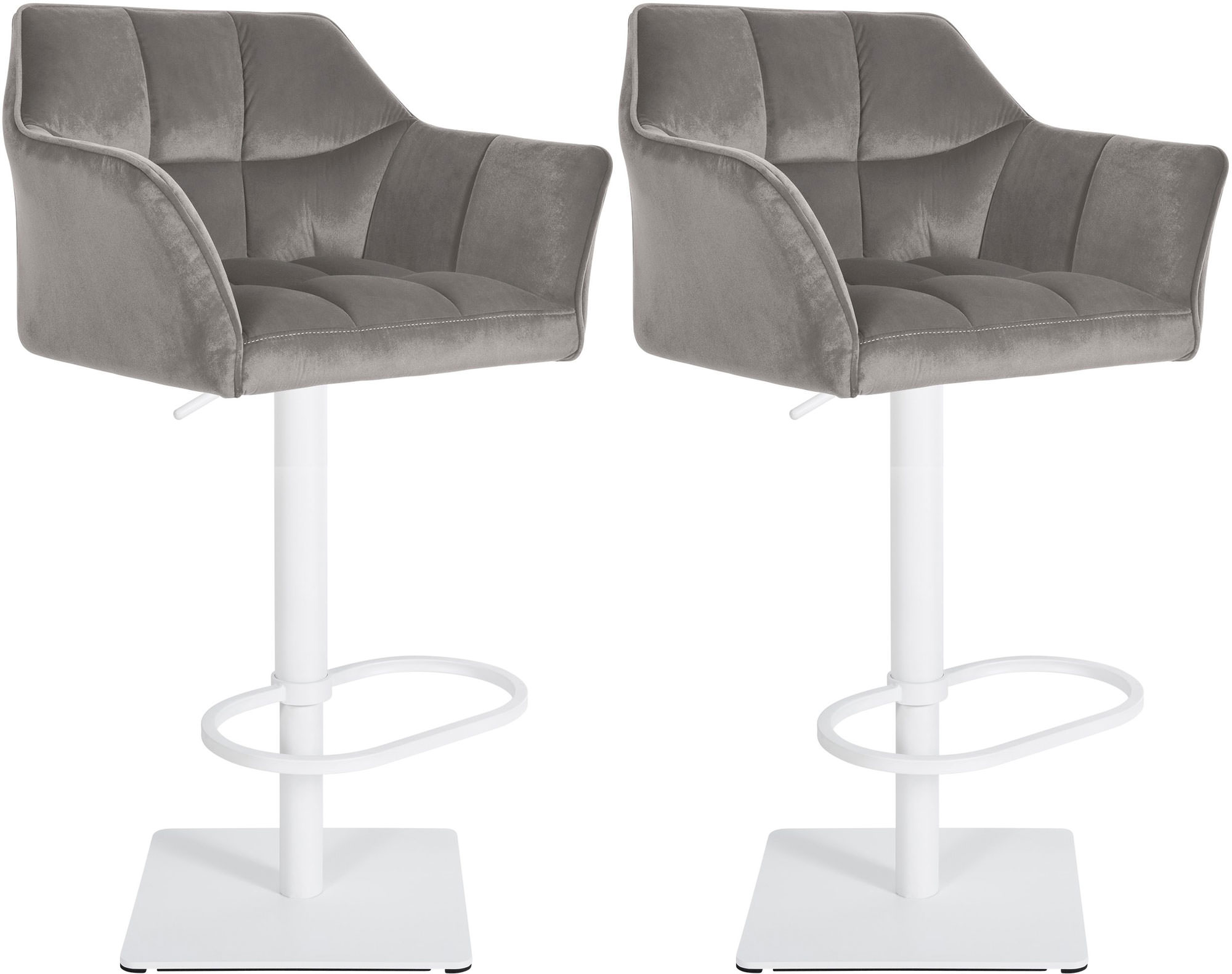 2-pack barstolar Damaso med sammetsklads
