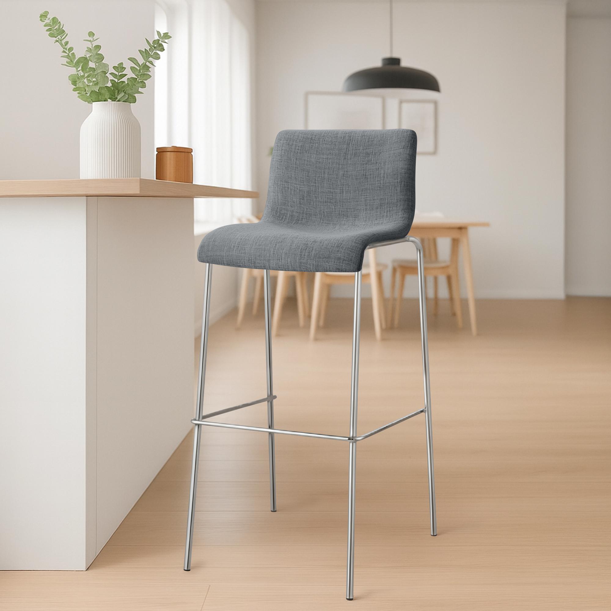 2-pack barstolar Hover i tyg med fyrbensstativ