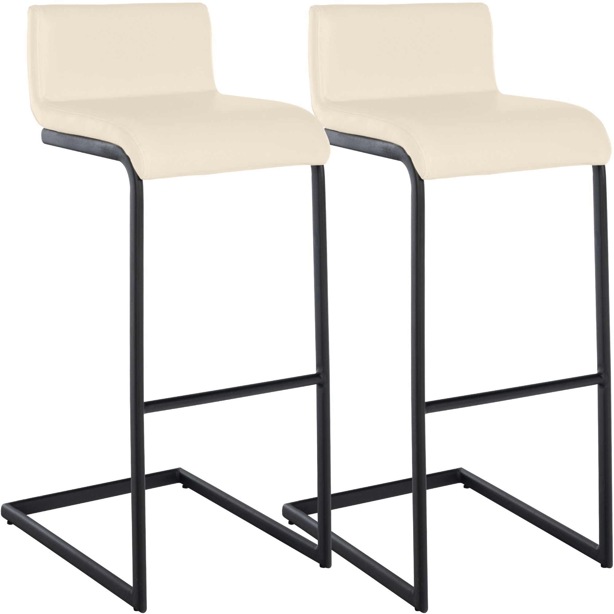 Barstolar Newport, set om 2, med svart metallstomme