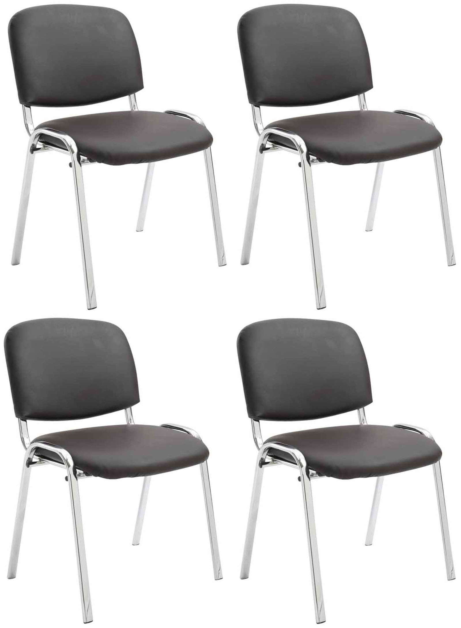 Set med 4 stolar Ken Chrome Imitation Leather