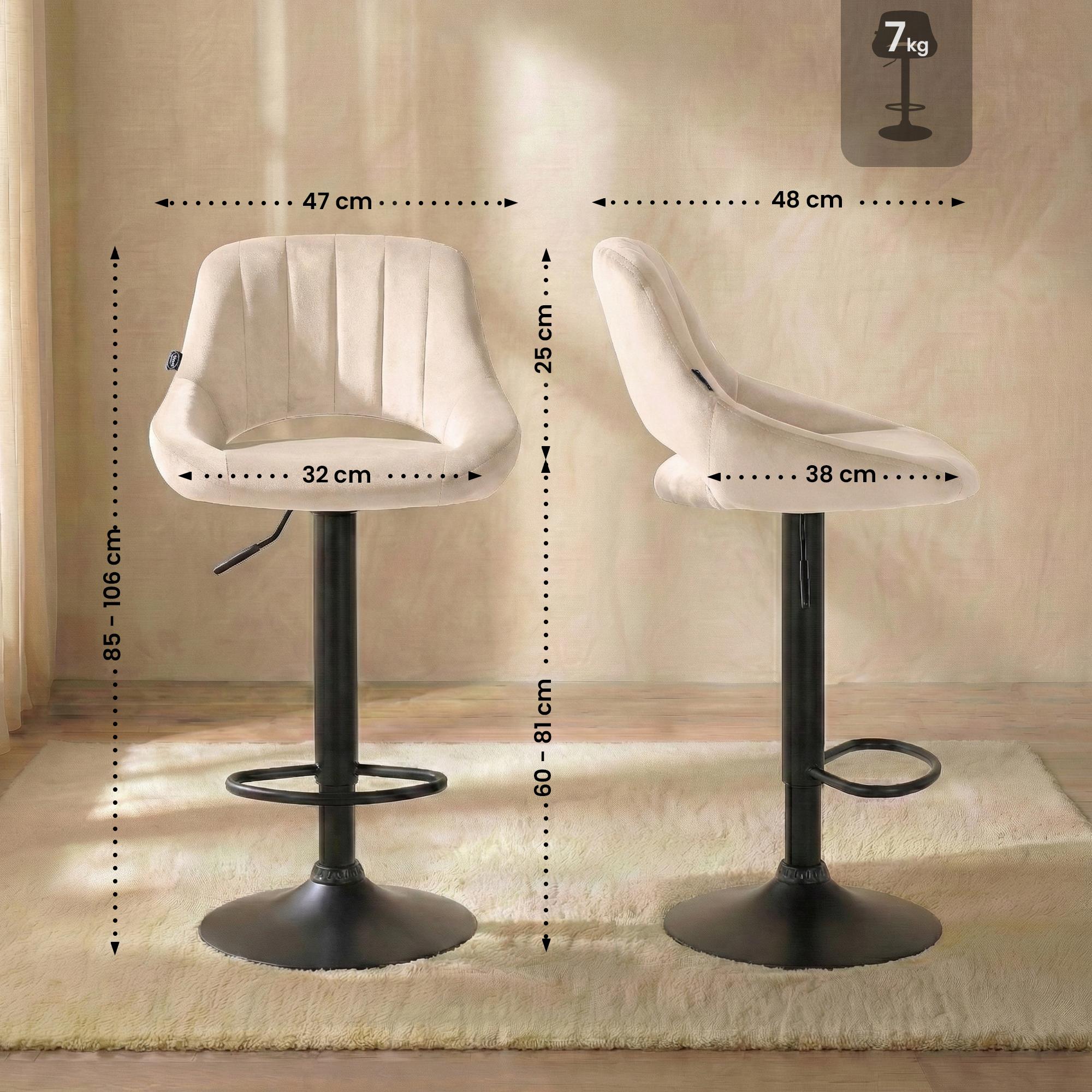 2-pack barstolar Milet i sammet
