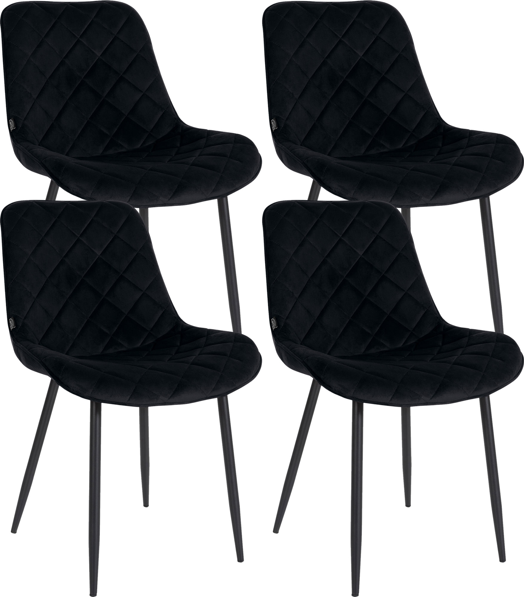 Uppsättning med 4 stolar Springs Velvet