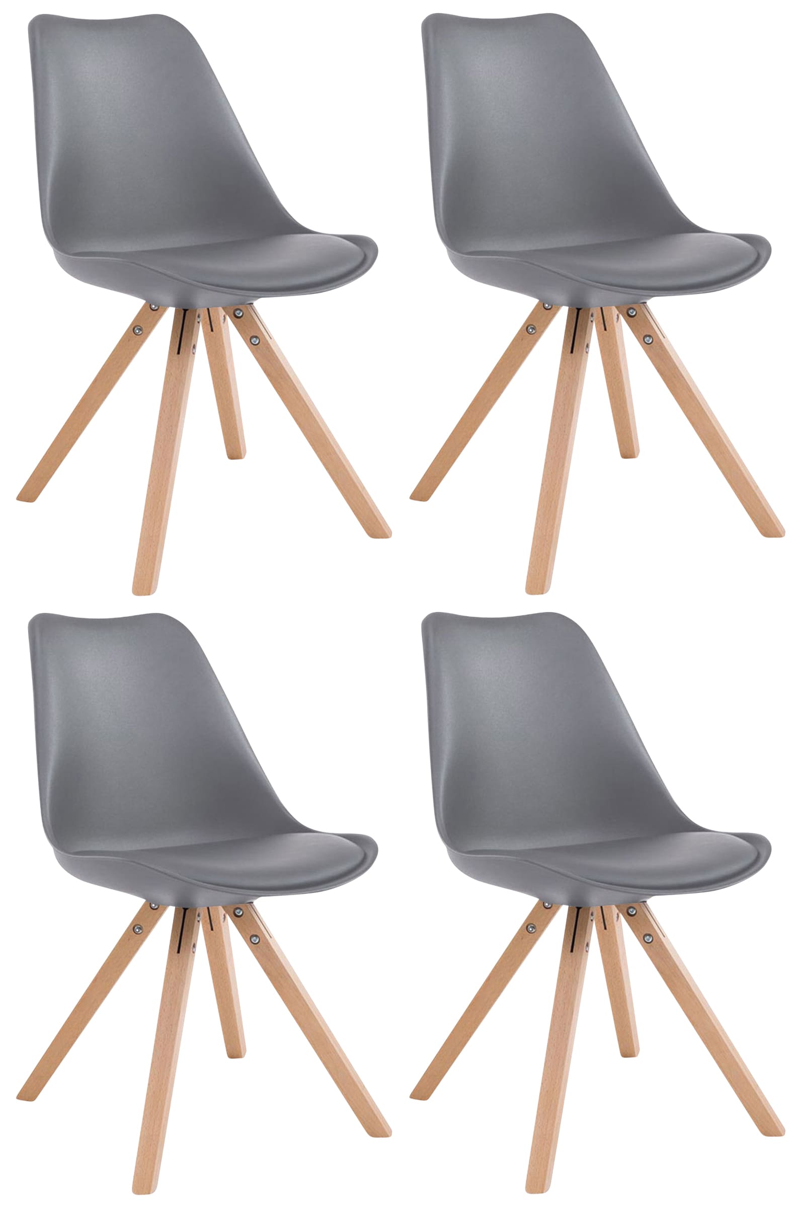 Uppsättning av 4 stolar Toulouse Imitation Leather Square