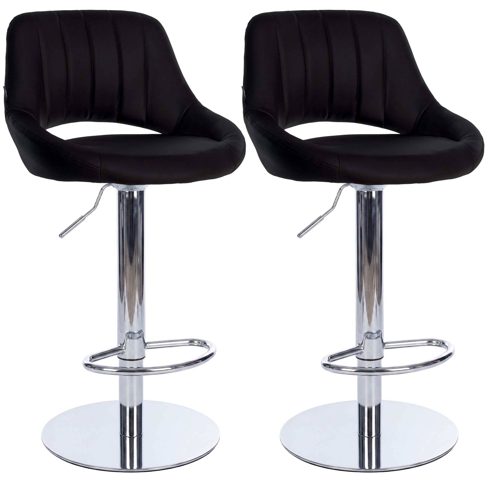 2-pack barstolar Milet i krom med extra tung fot