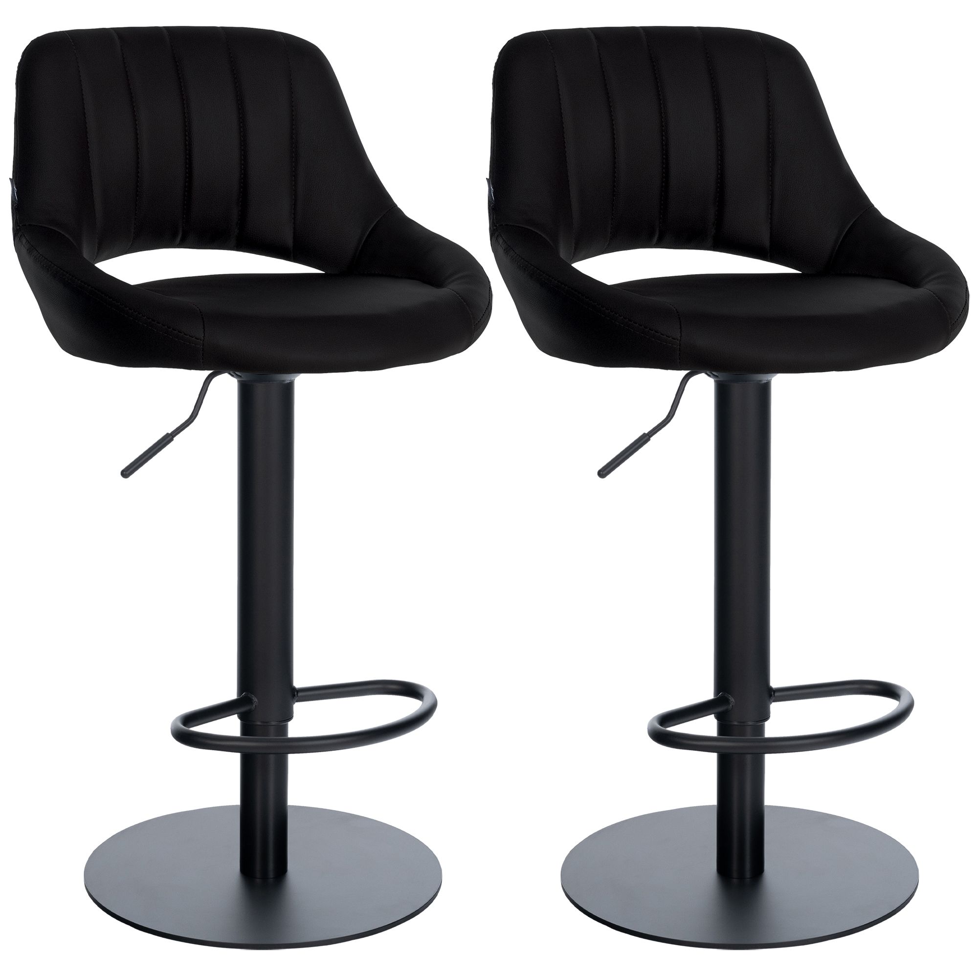 2-pack barstolar Milet svart med extra tunga fotplattor